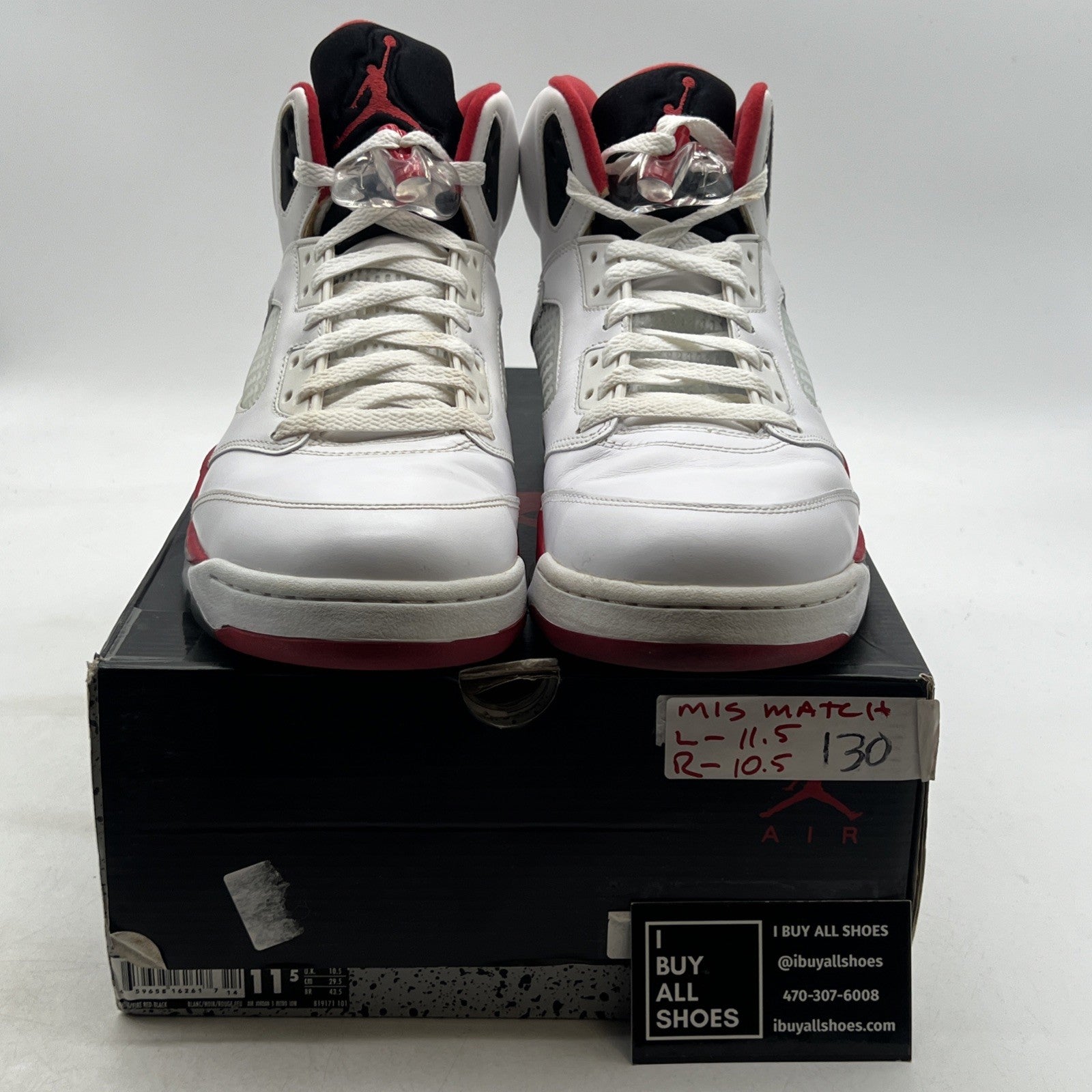 Size 11.5 - Air Jordan 5 Retro 2016 Low Fire Red (819171-101)