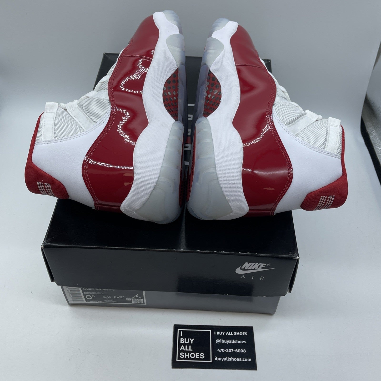Size 8.5 - Jordan 11 Retro High Cherry White Leather (CT8012-116)