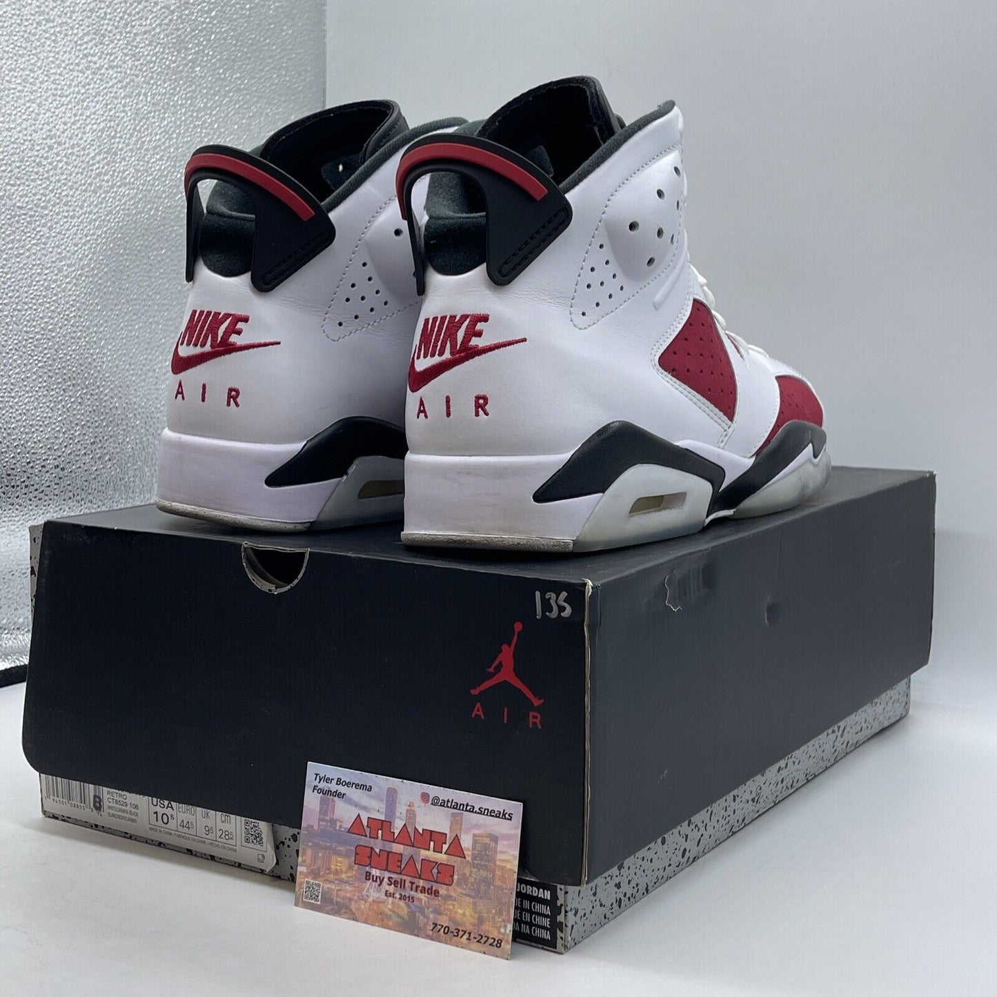 Size 10.5 - Jordan 6 Retro OG Mid Carmine Red White Black Leather (CT8529-106)