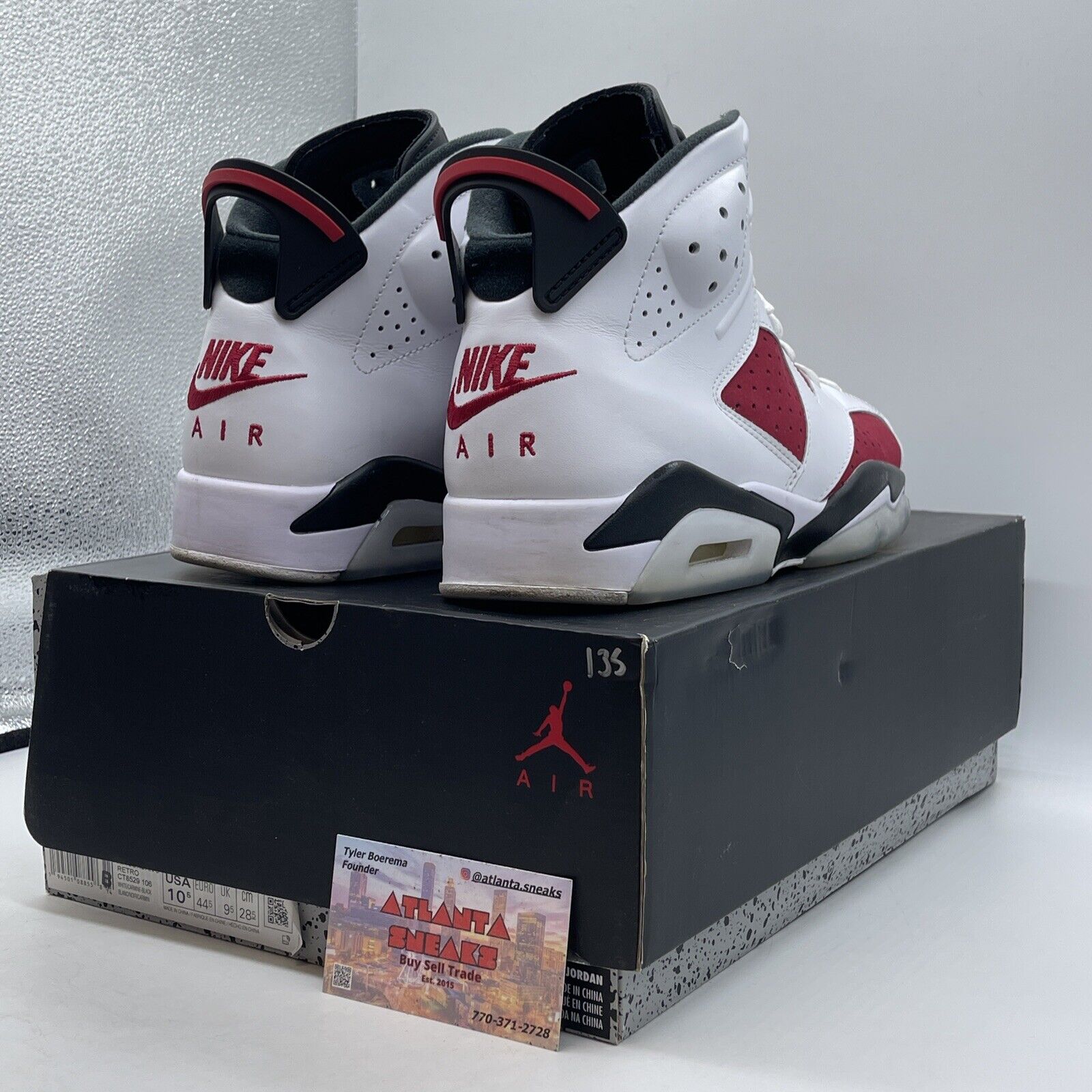 Size 10.5 - Jordan 6 Retro OG Mid Carmine Red White Black Leather (CT8529-106)