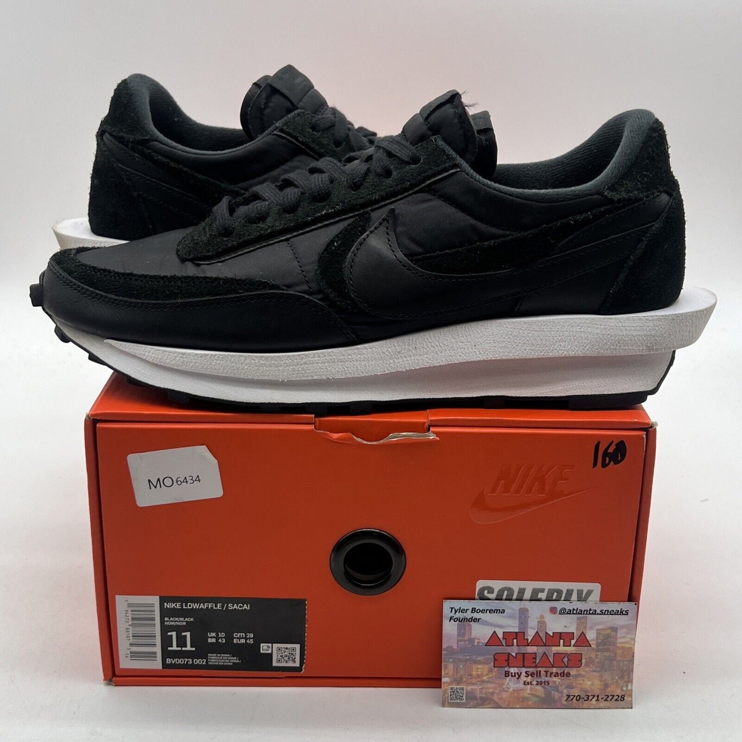 Size 11 - Nike sacai x LDWaffle Black Nylon White (BV0073-002)