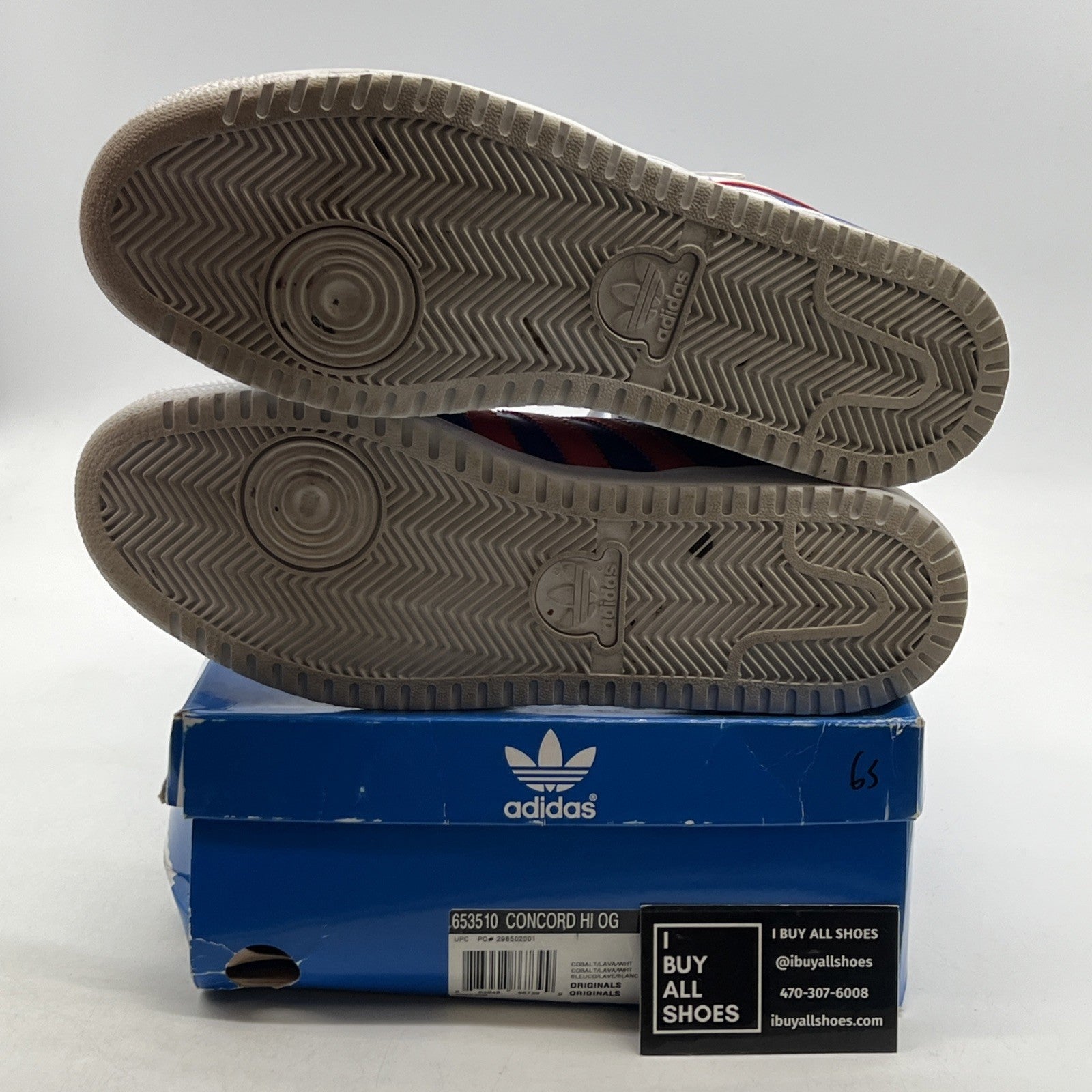 Size 11 - Adidas Concord Blue Leather High Top Sneaker (663510)