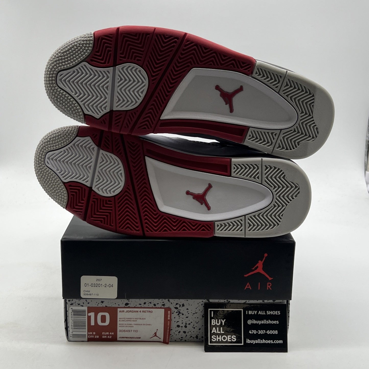 Size 10 - Air Jordan 4 Retro Fire Red 2012 (308497-110)