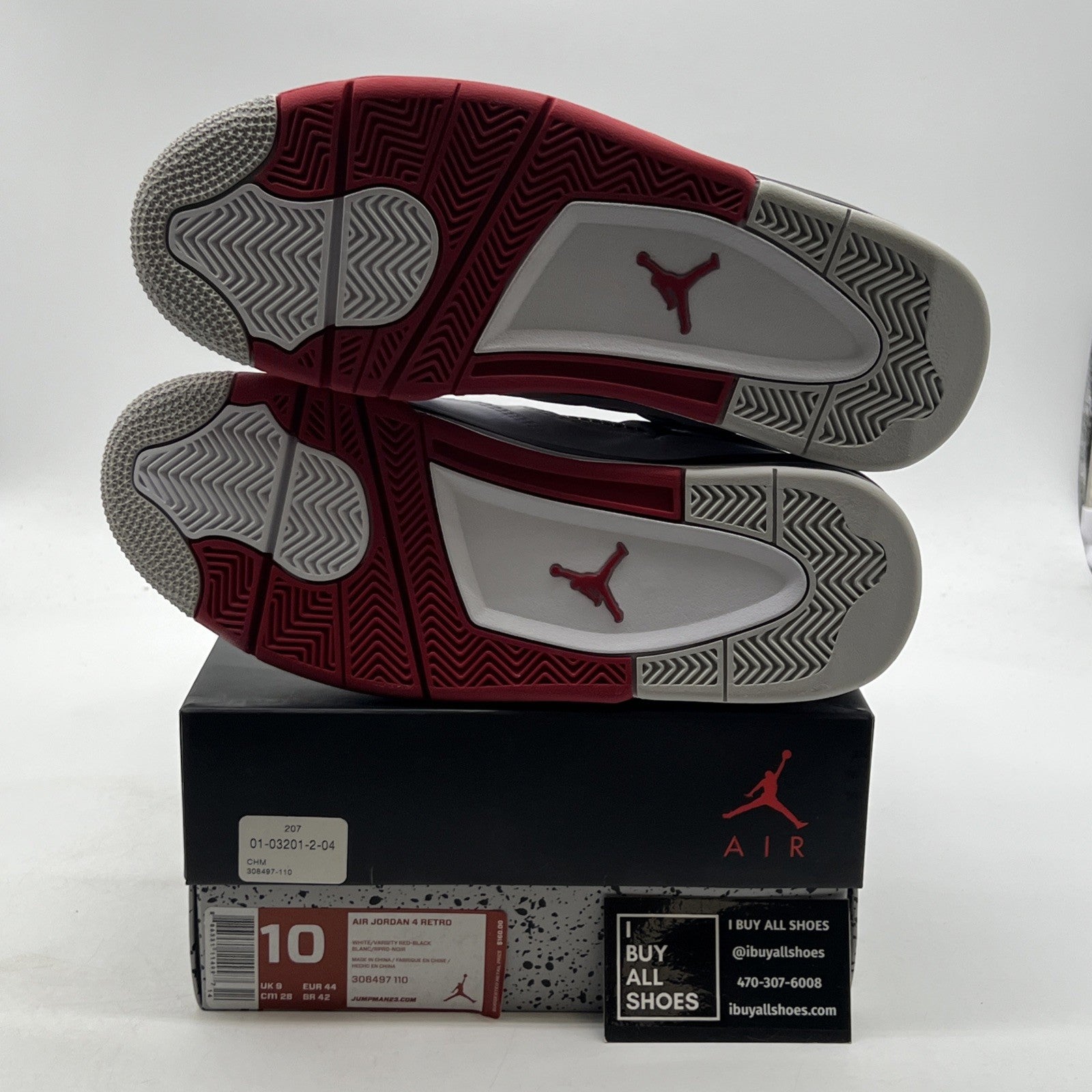 Size 10 - Air Jordan 4 Retro Fire Red 2012 (308497-110)