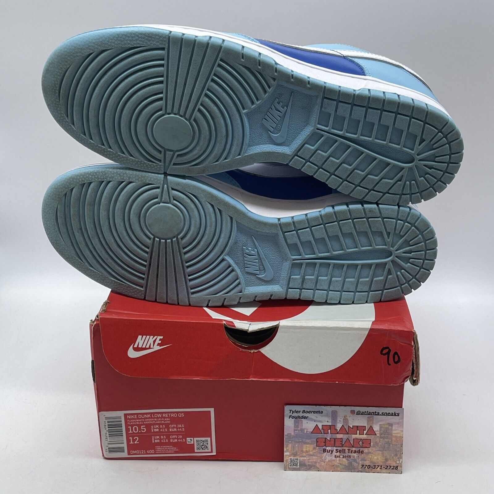 Size 10.5 - Nike Dunk Low Retro QS Argon Blue White Leather (DM0121-400)