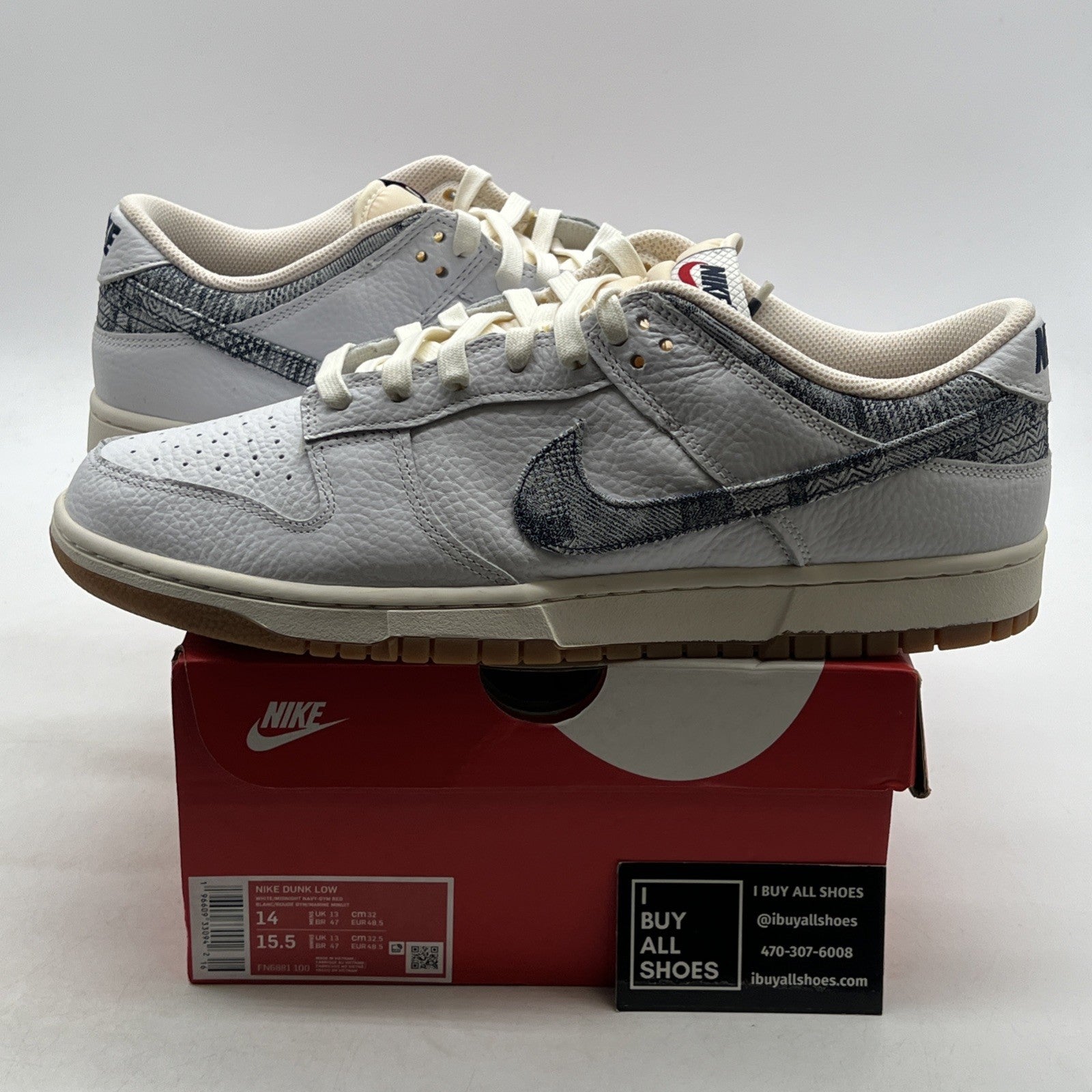 Size 14 - Nike Dunk Low Washed Denim (FN6881-100)
