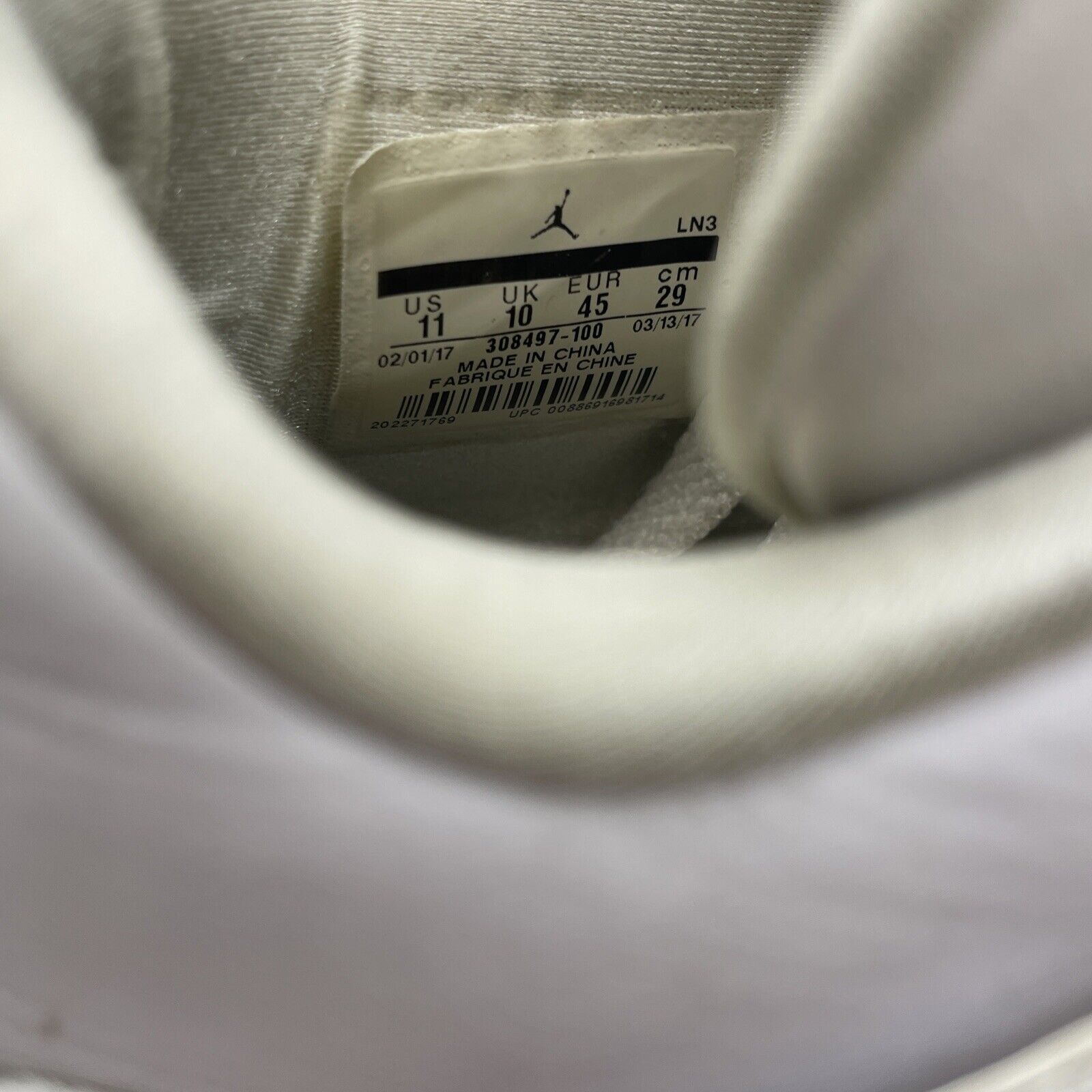 Size 11 - Jordan 4 Retro Mid Pure Money Silver White Leather (308497-100)