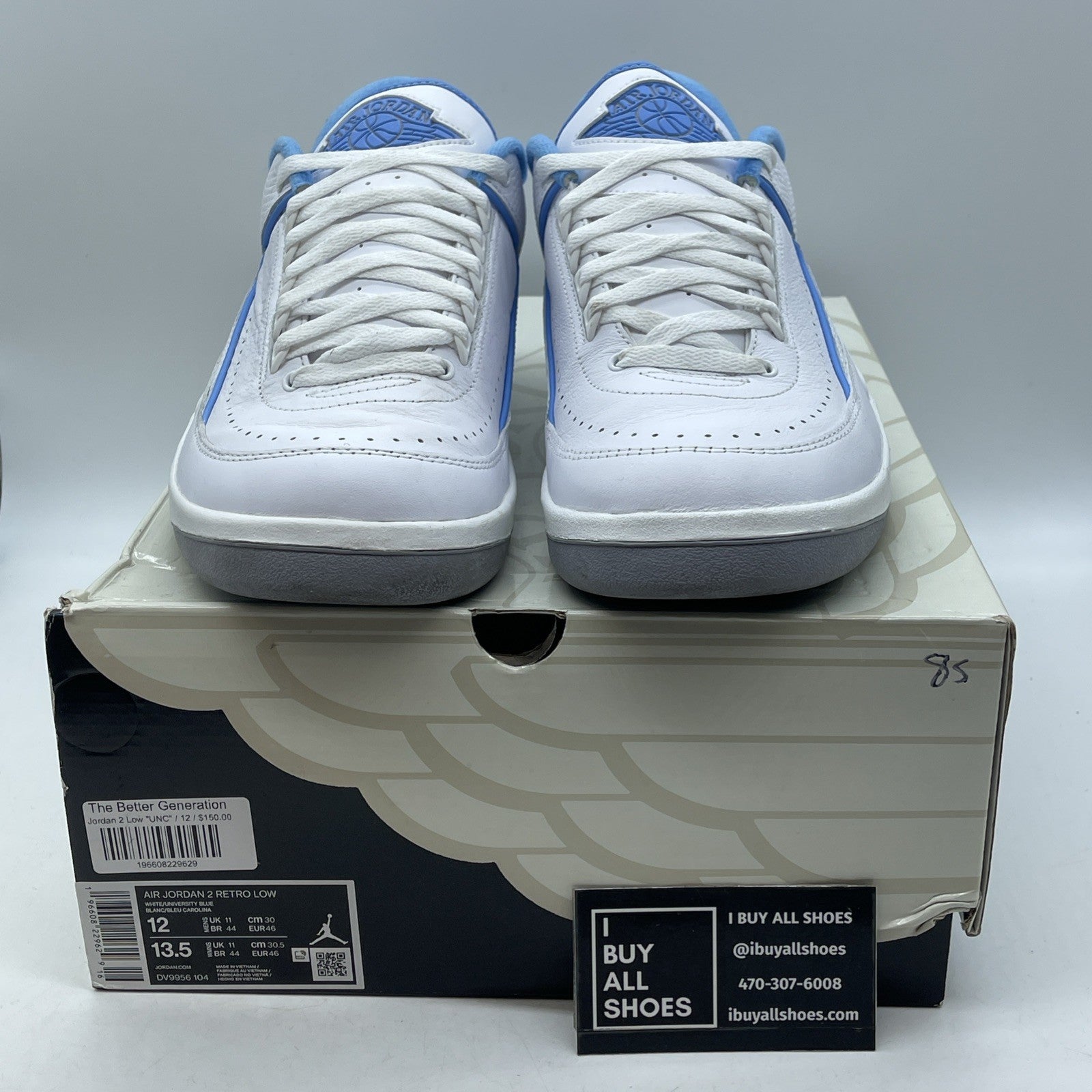 Size 12 - Air Jordan 2 Retro Low UNC (DV9956-104)