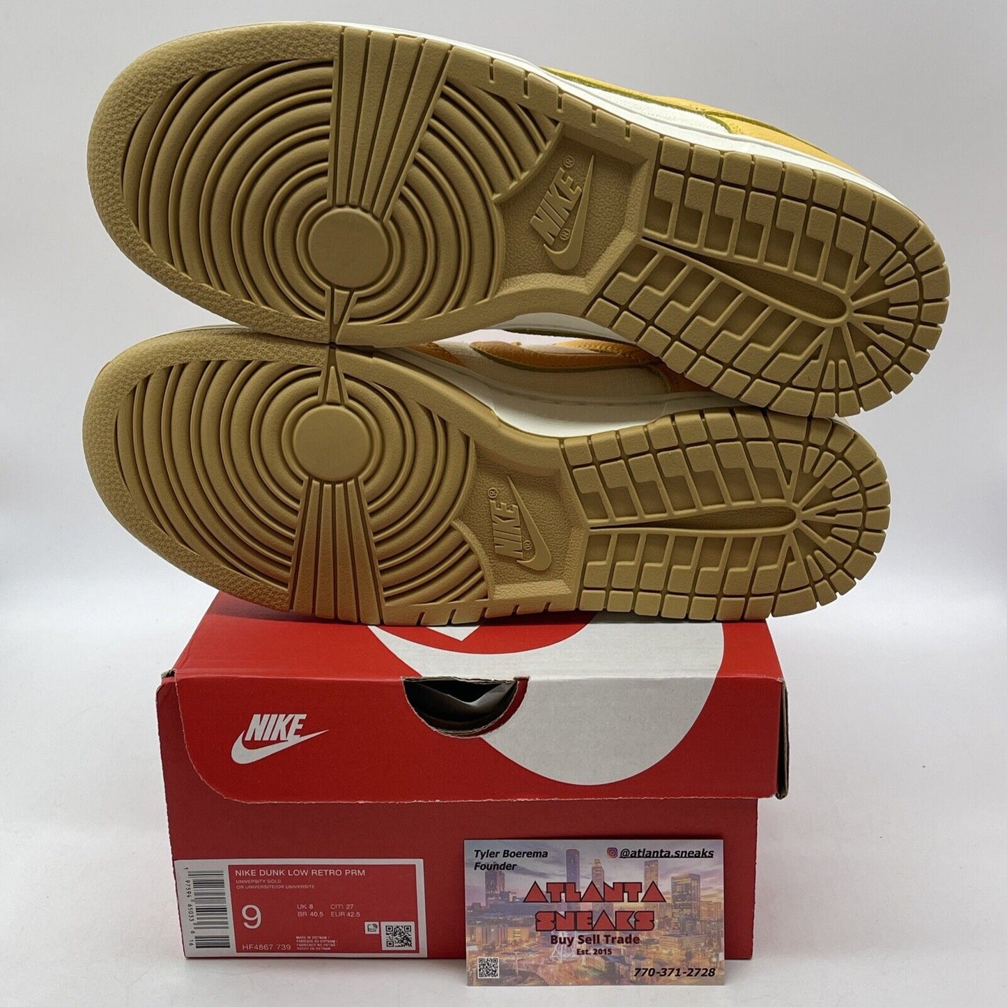 Size 9 - Nike Dunk Low University Gold/Soft Yellow White Suede (HF4867-739)