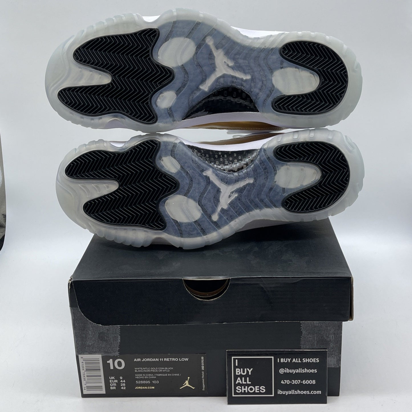 Size 10 - Air Jordan 11 Retro Low Closing Ceremony Gold White (528895-103)
