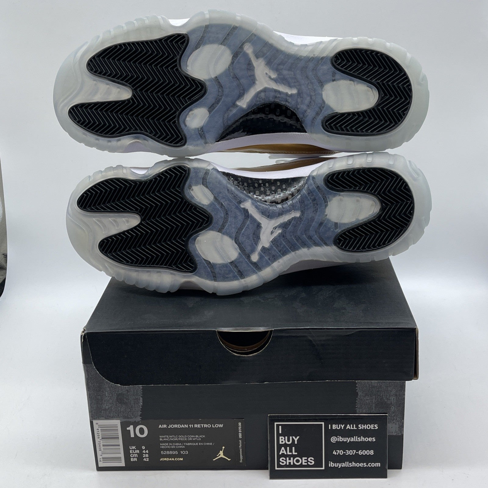 Size 10 - Air Jordan 11 Retro Low Closing Ceremony Gold White (528895-103)