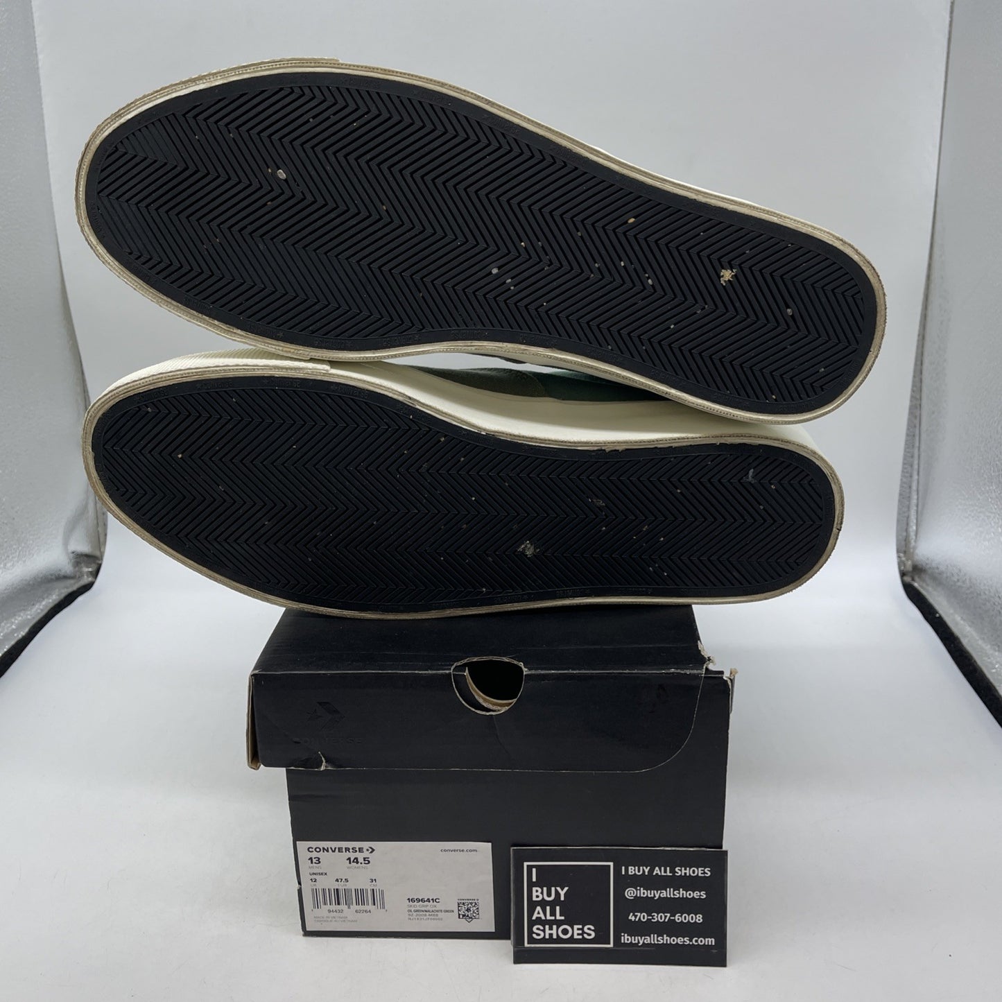 Size 13 - Converse Skid Grip Low Malachite Green (169641C)