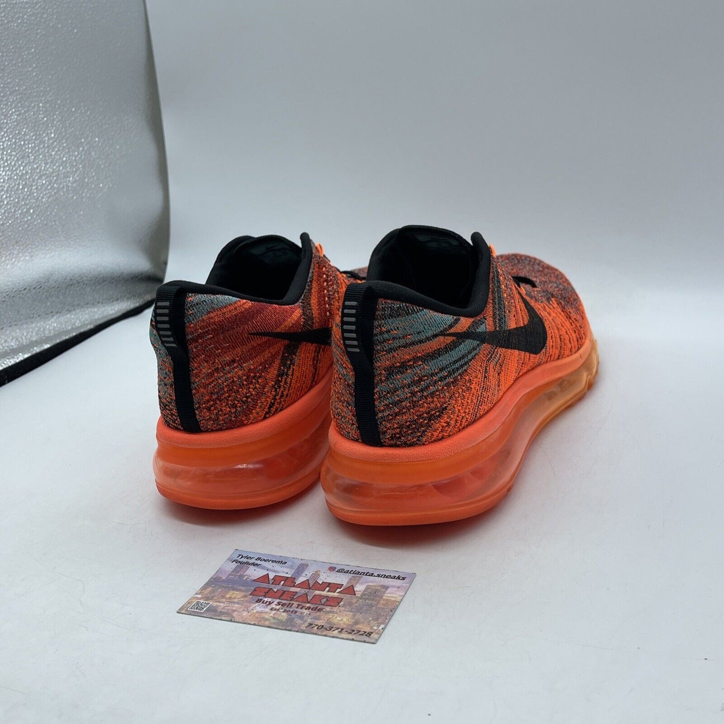 Size 10 - Nike Flyknit Max Hyper Crimson Orange Black Suede (620469-601)