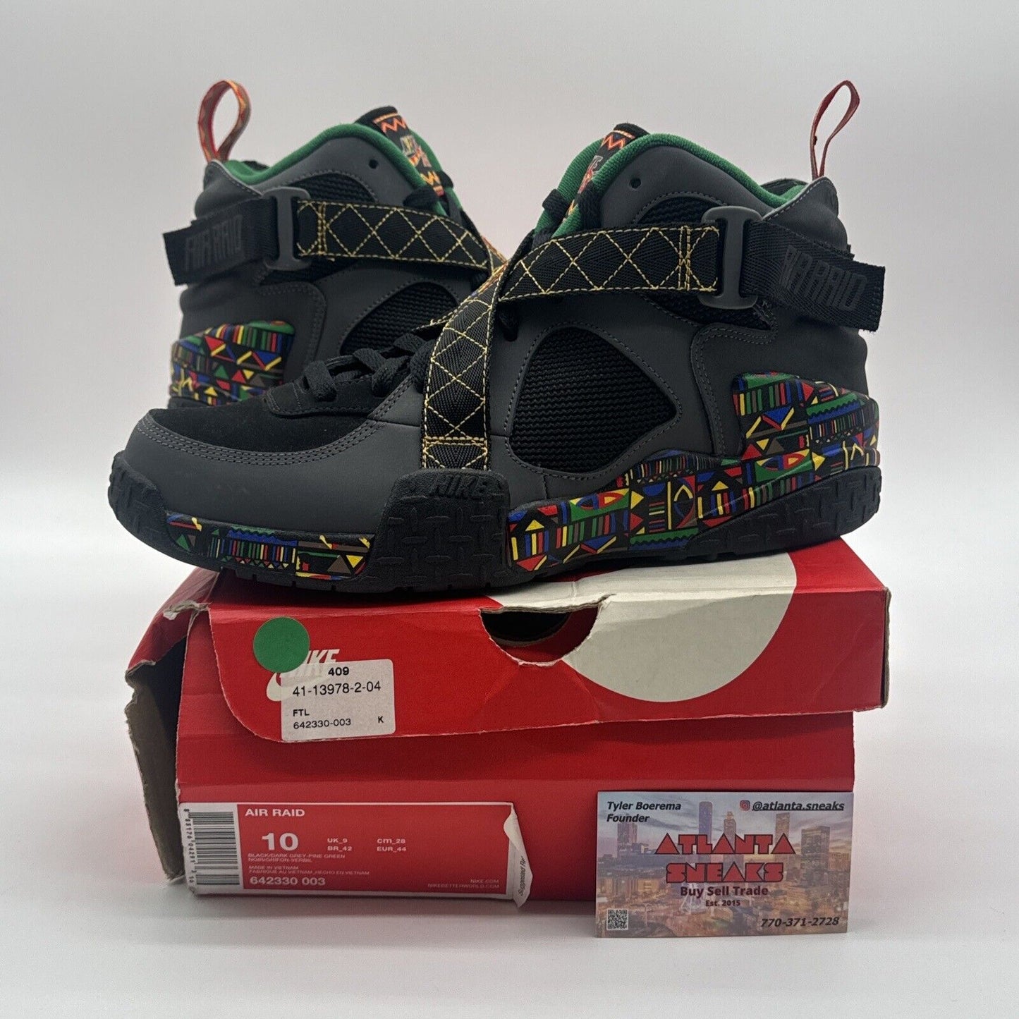 Size 10 - Nike Air Raid Peace 2014 Release With Box Vnds Black Suede Leather