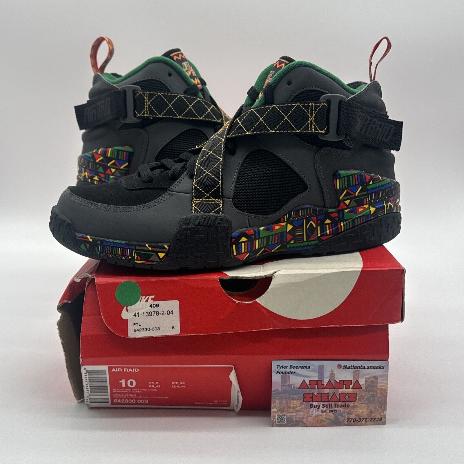 Size 10 - Nike Air Raid Peace 2014 Release With Box Vnds Black Suede Leather