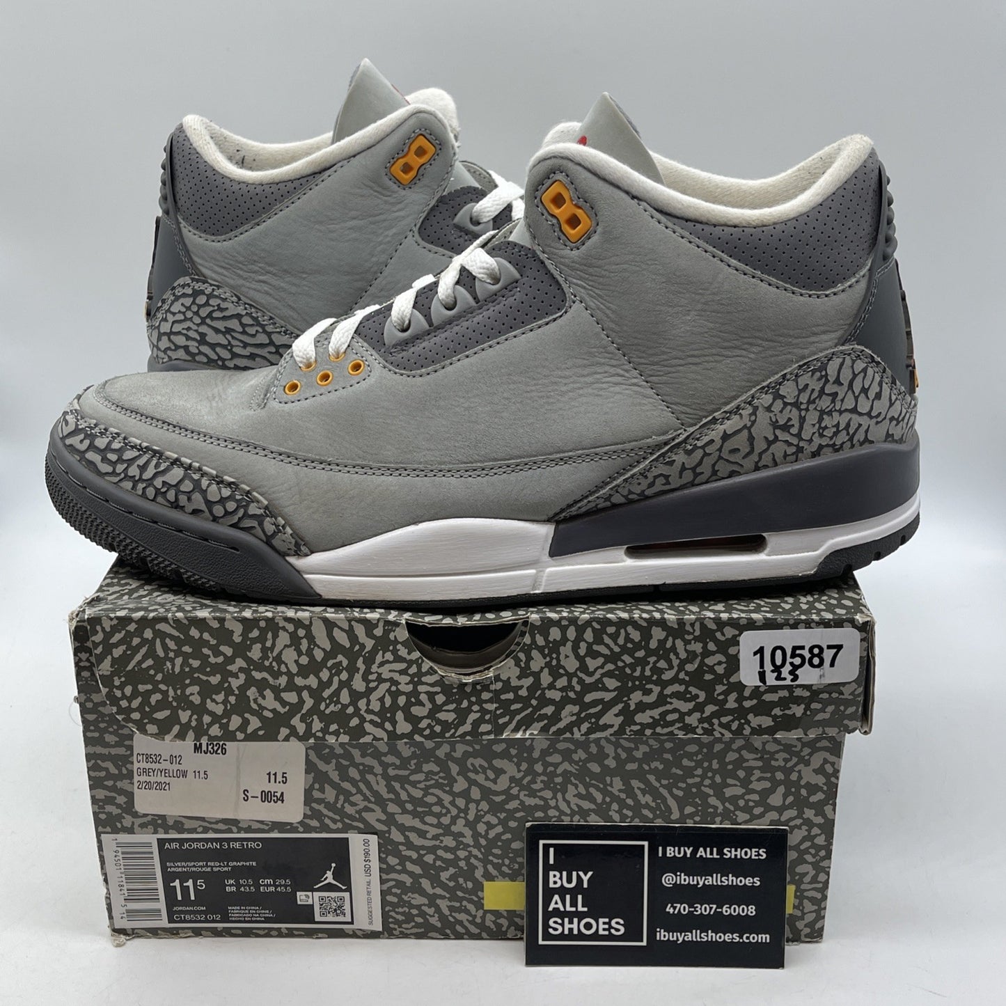 Size 11.5 - Jordan 6 Retro Mid Georgetown Grey White Suede (CT85332-012)