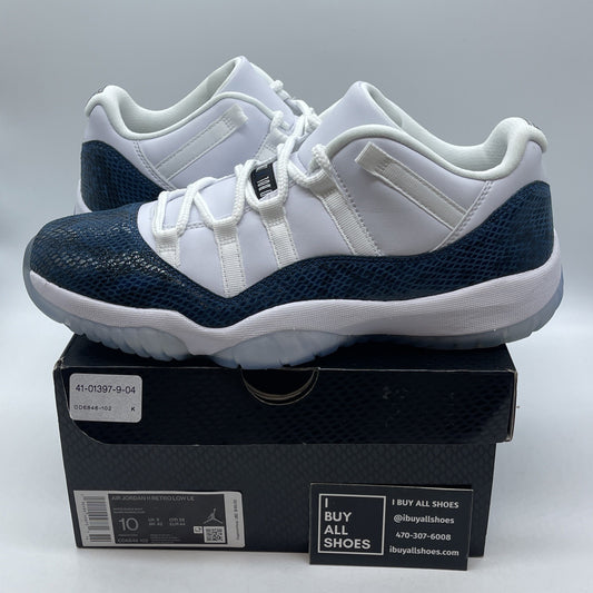 Size 10 - Jordan 11 Retro Low Snakeskin Blue Suede Leather (CD6846-102)