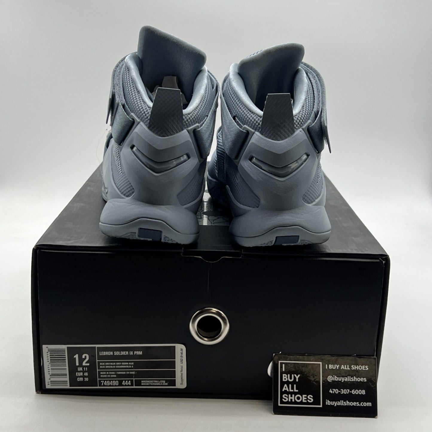 Size 12 - Nike LeBron Soldier 9 PRM Blue Grey (749490-444)