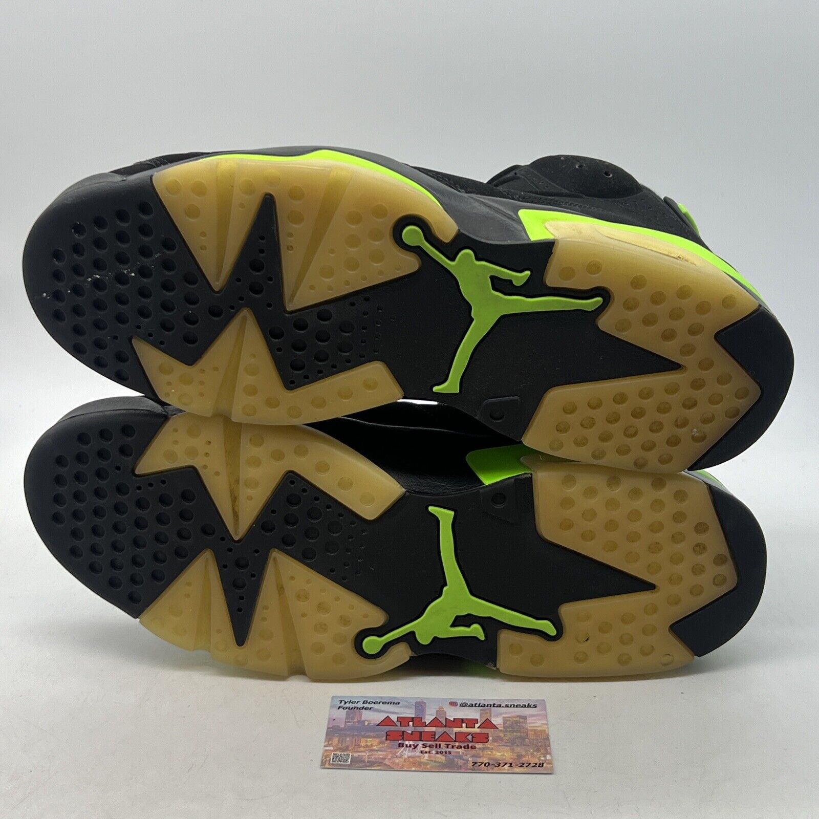 Size 11.5 - Jordan 6 Retro Electric Green 2021 Black Suede (CT8529-003)