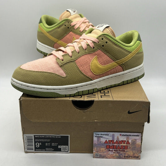 Size 9.5 - Nike Dunk Low Sun Club - Arctic Orange Sanded Gold Green (DM0583-800)