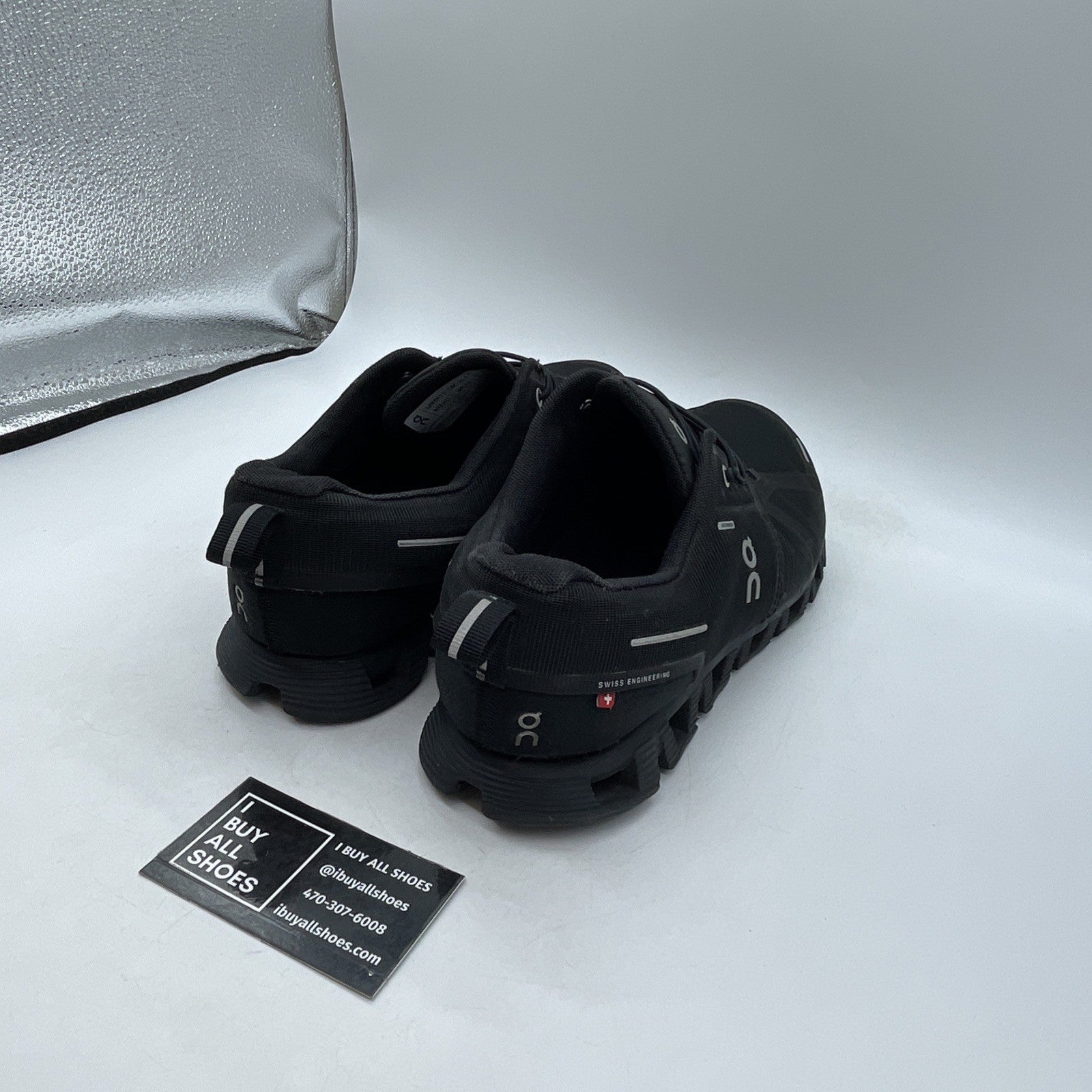 Size 11 -  On Cloud 5 Waterproof Black Silver