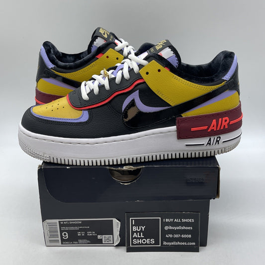 Size 9W - Nike Air Force 1 Shadow Dark Sulfur Black Yellow Leather (DO6114-700)