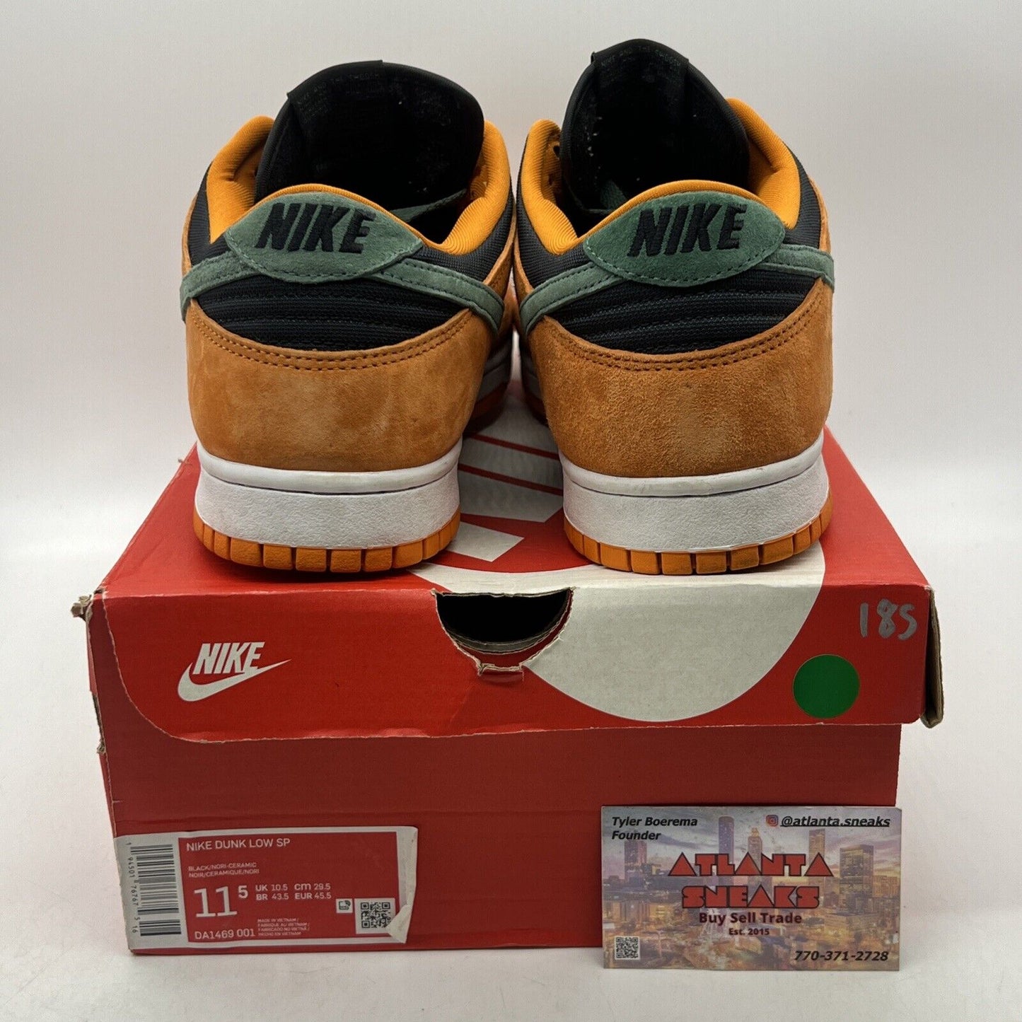 Size 11.5 - Nike Dunk SP Retro 2020 Low Ceramic Orange Green Suede (DA1469-001)