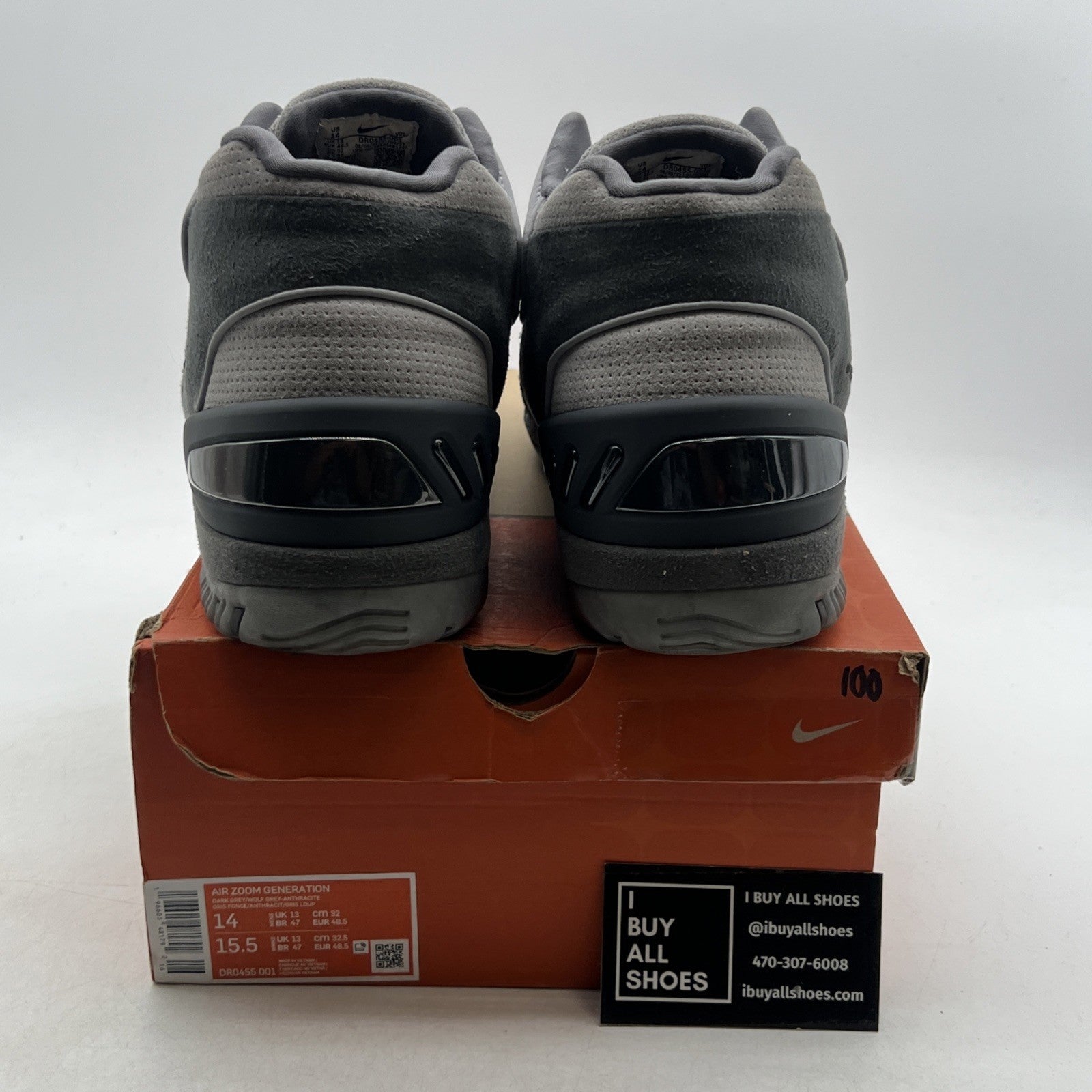 Size 14 - Nike Air Zoom Generation Retro Dark Grey (DR0455-001)