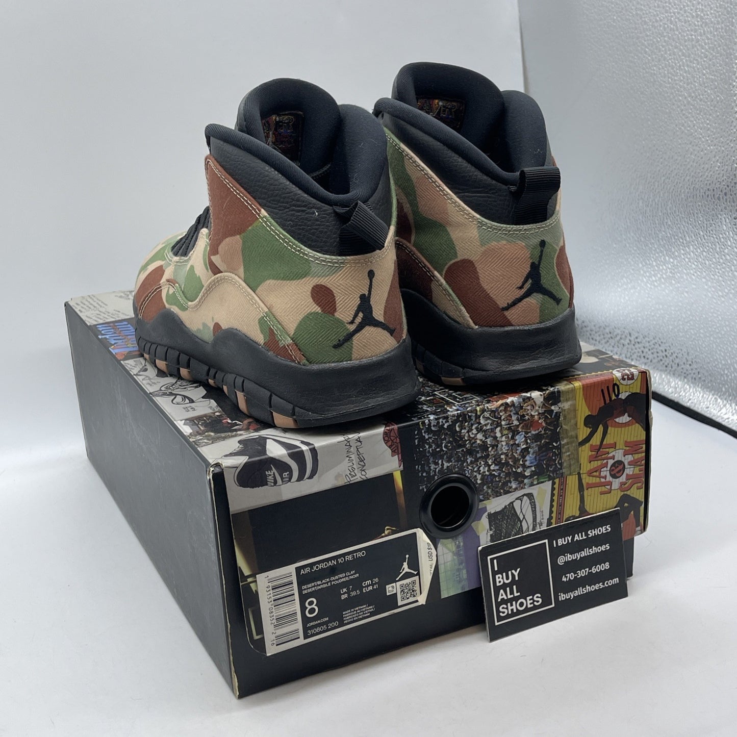 Size 8 - Air Jordan 10 Retro Desert Camo Brown Green Suede (310805-200)