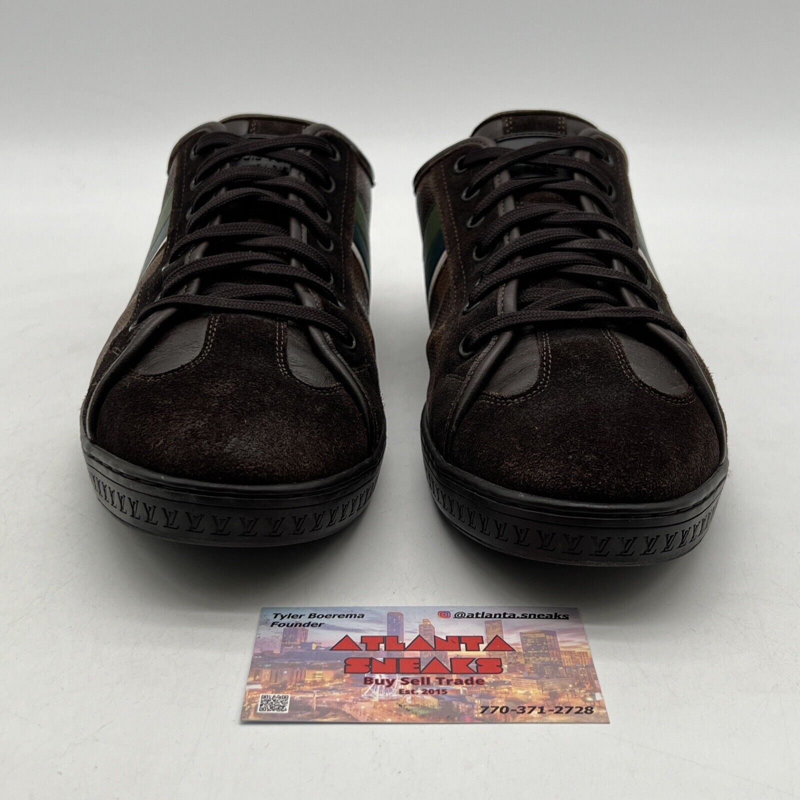 Size 10.5 - Louis Vuitton MENS Brown leather /suede Lace up sneakers