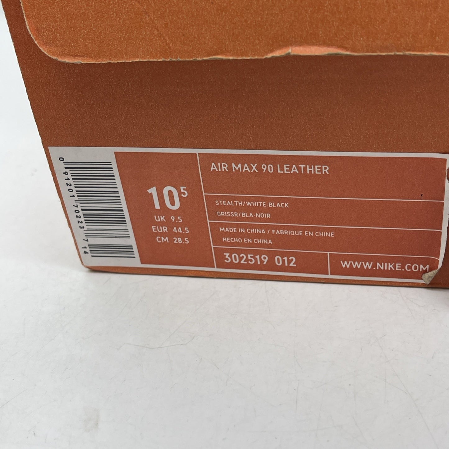 Size 10.5 - Nike Air Max 90 Leather Gray (302519-012)