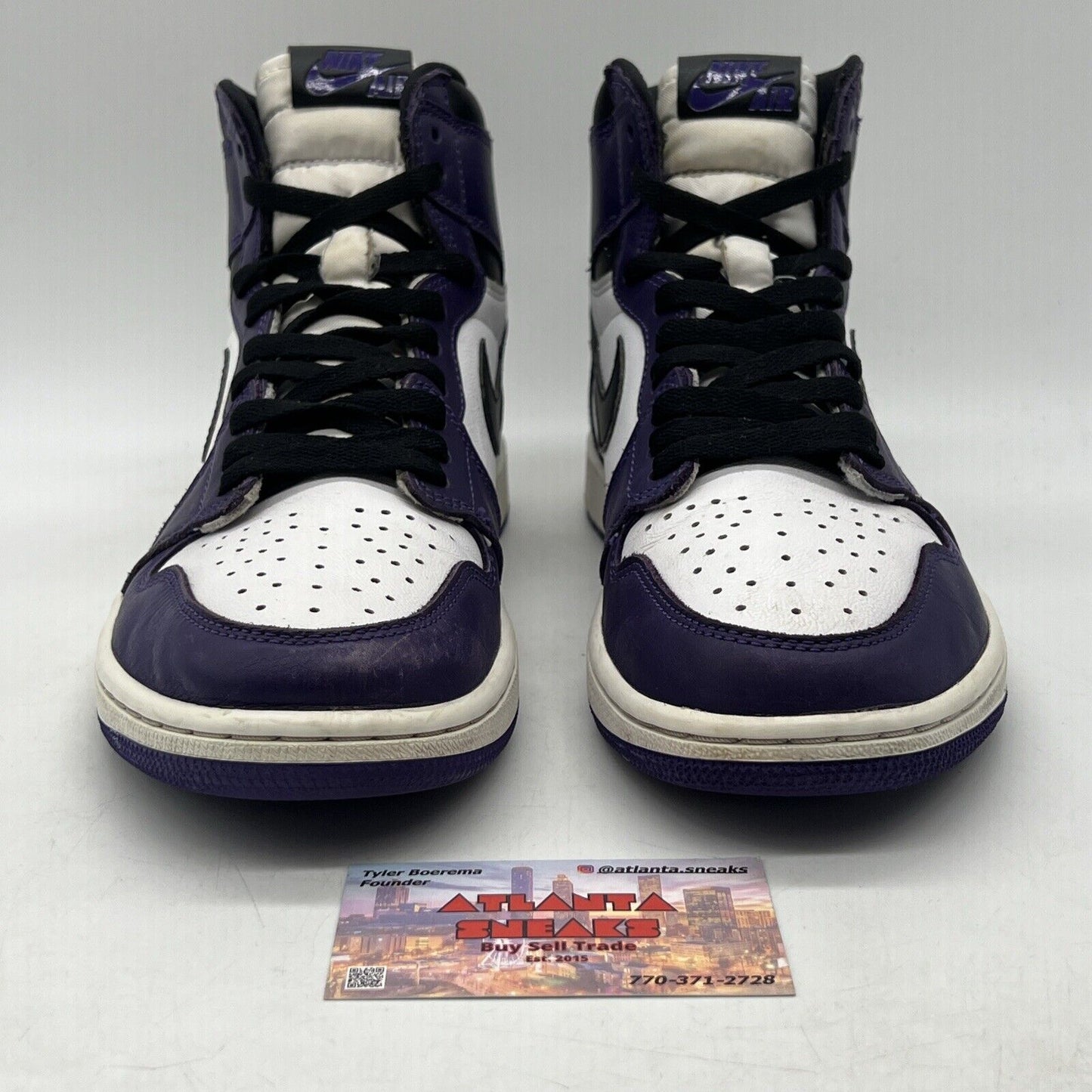 Size 9.5 - Jordan 1 Retro OG High Court Purple 2.0 Black White Leather 555088500