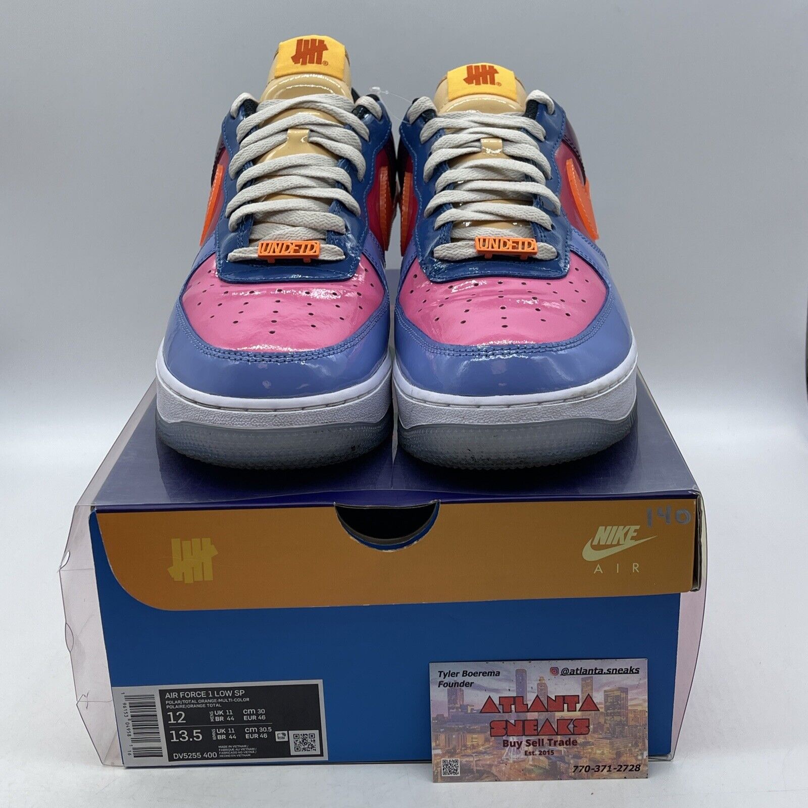 Size 12 - Nike Undefeated x Air Force 1 Low Total Orange Leather (DV5255-400)