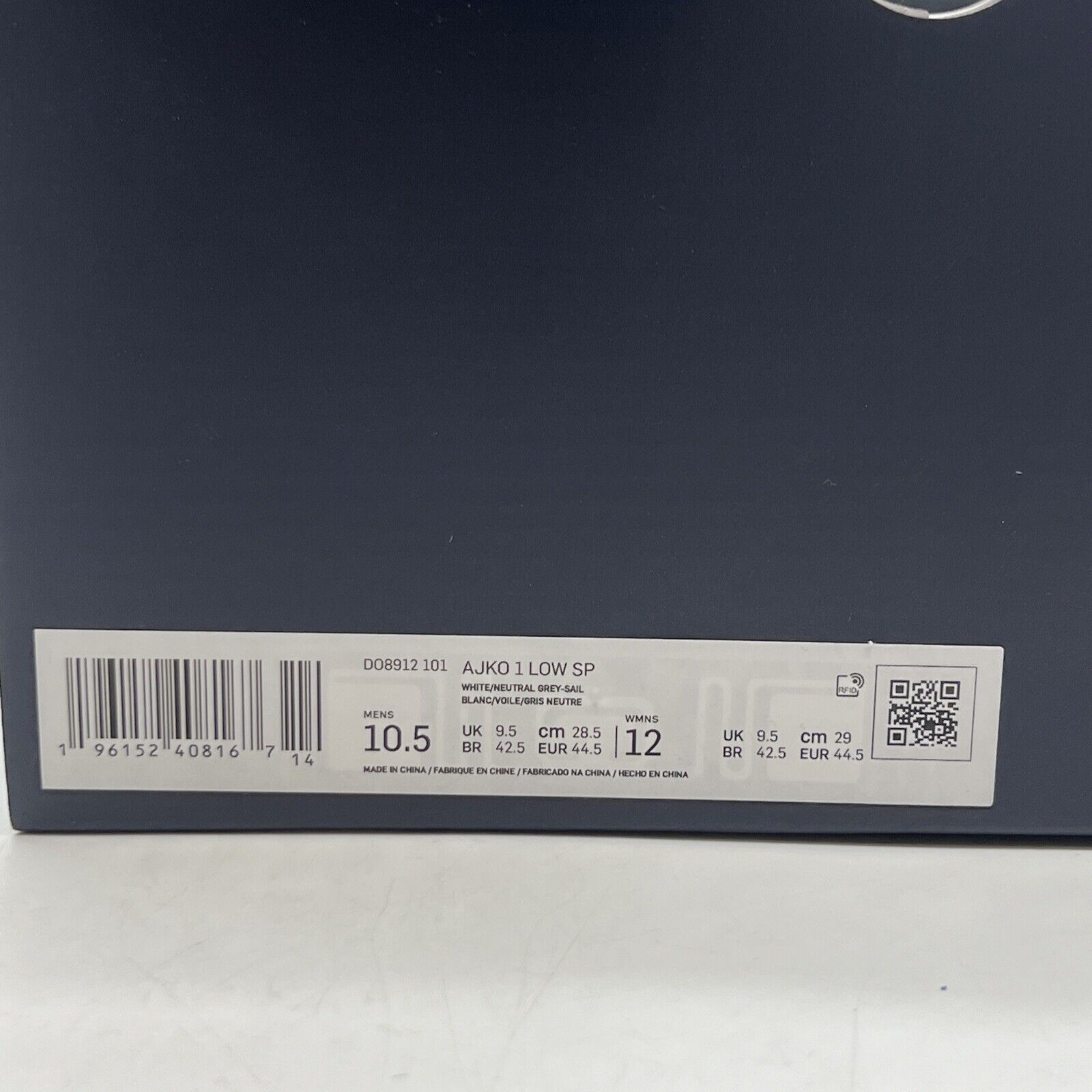 Size 10.5 - Jordan 1 KO x Union LA Low White Neutral Grey Brand New Og All