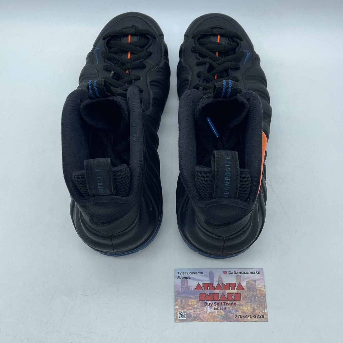 Size 8.5 - Nike Air Foamposite Pro Knicks Blue Black Orange (624041-010)