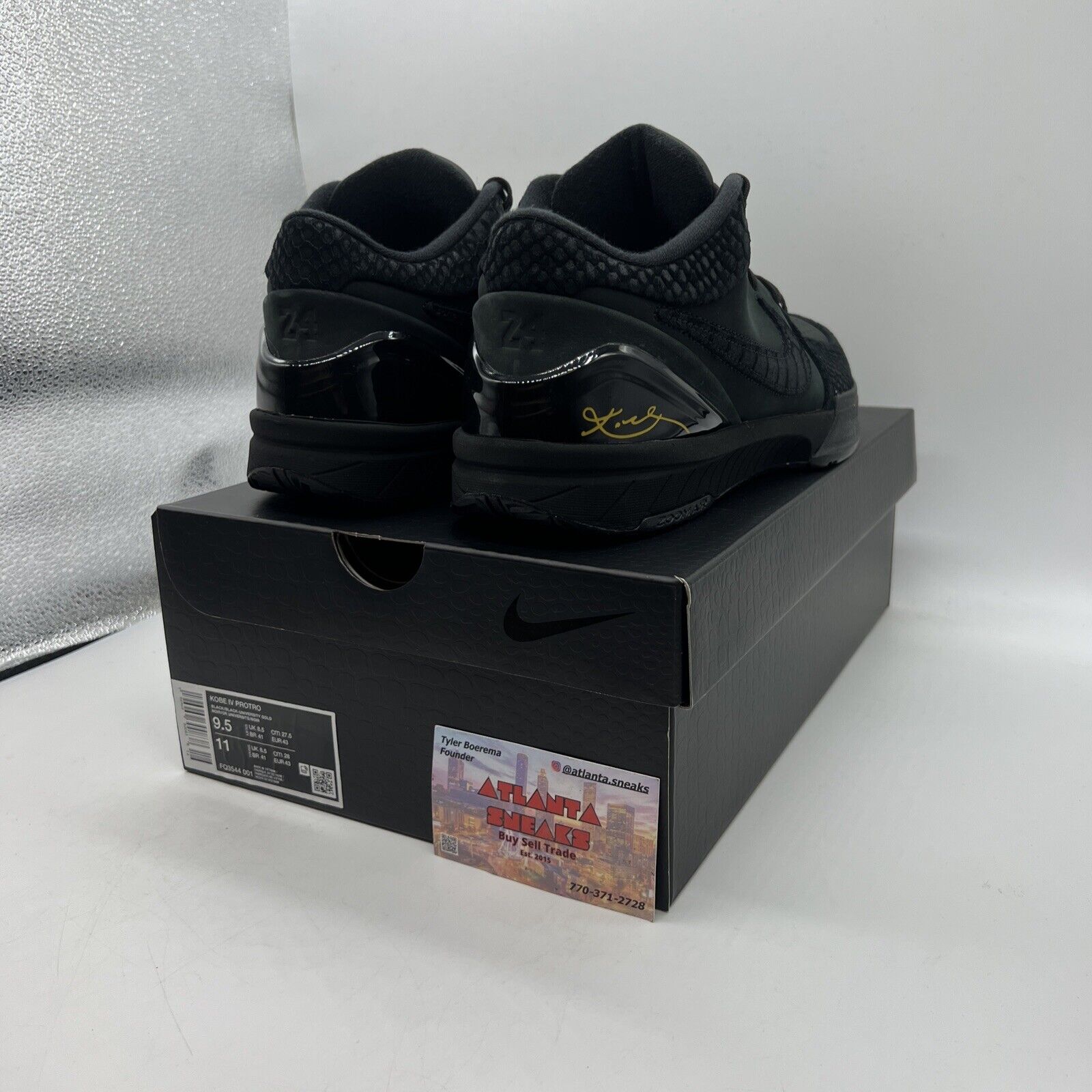 Size 9.5 - Nike Zoom Kobe IV Protro Low Black Mamba Brand New Og All