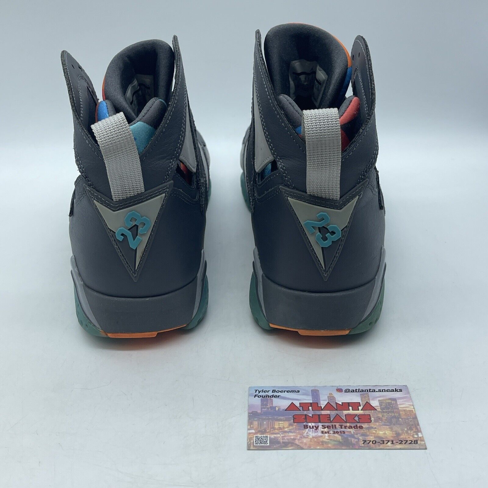 Size 10.5 - Air Jordan 7 Retro Barcelona Days Grey Blue Orange (304775-016)