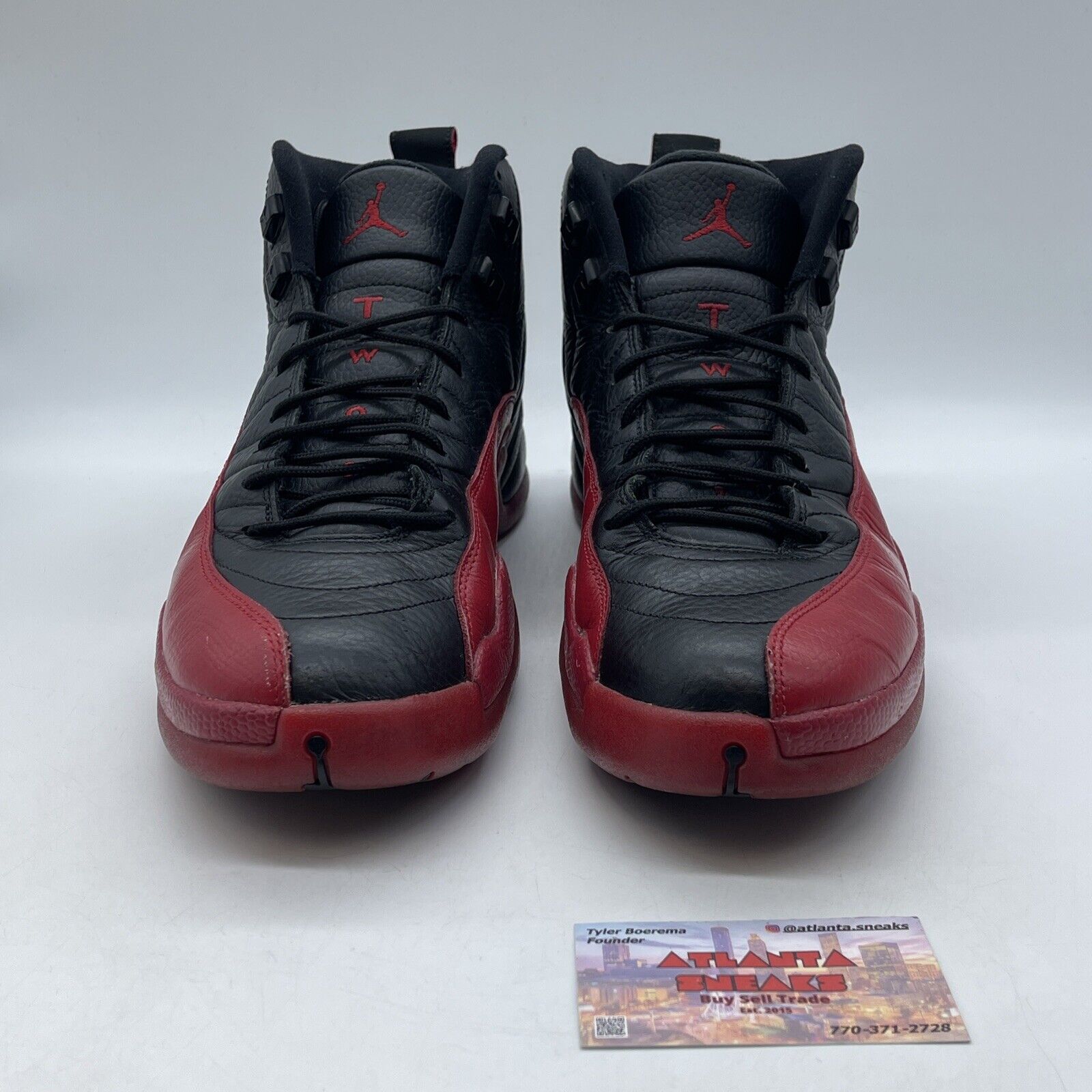 Size 12 - Jordan 12 Retro Mid Flu Game Red Black Leather (130690-002)