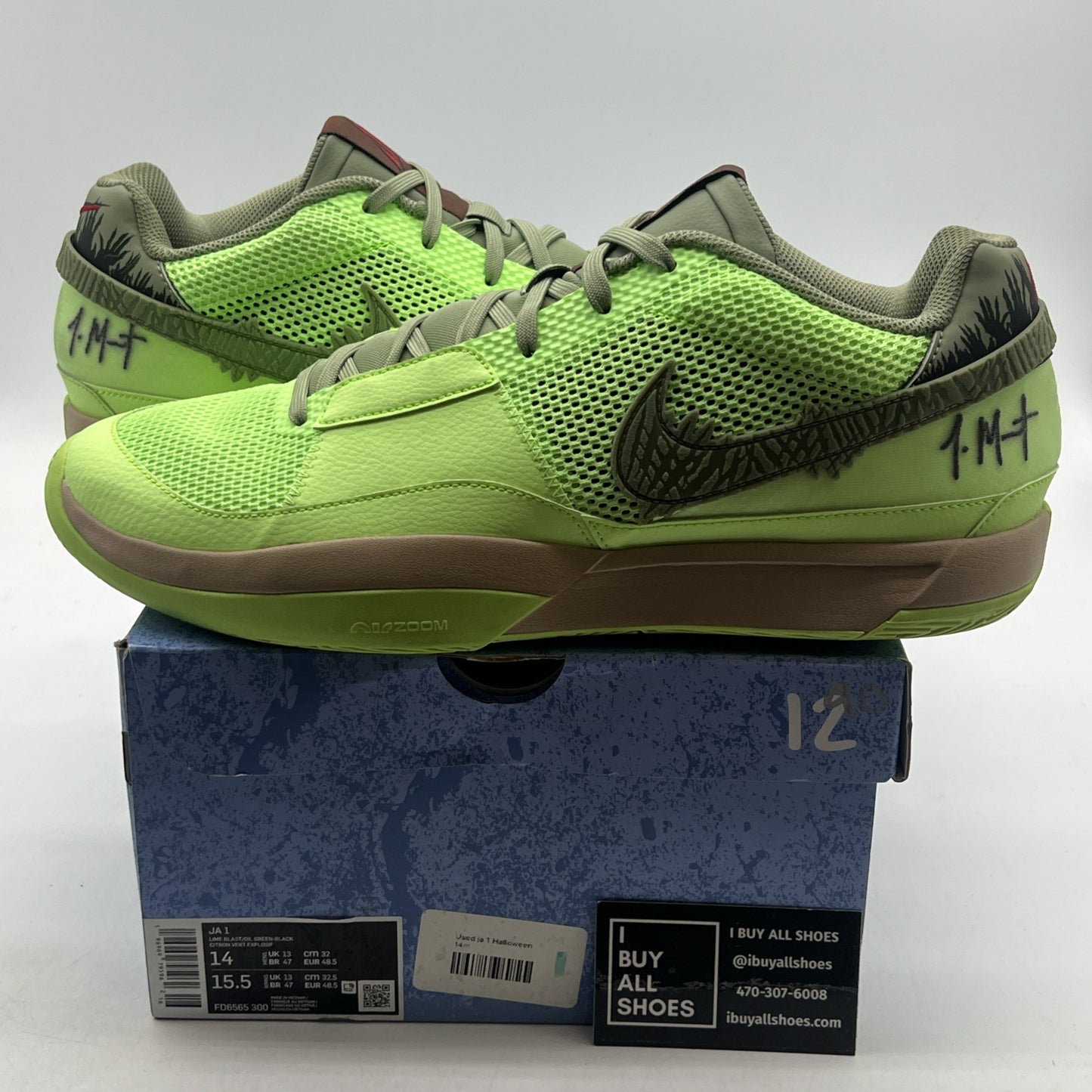 Size 14 - Nike Ja 1 NRG Halloween - Zombie (FD6565-300)