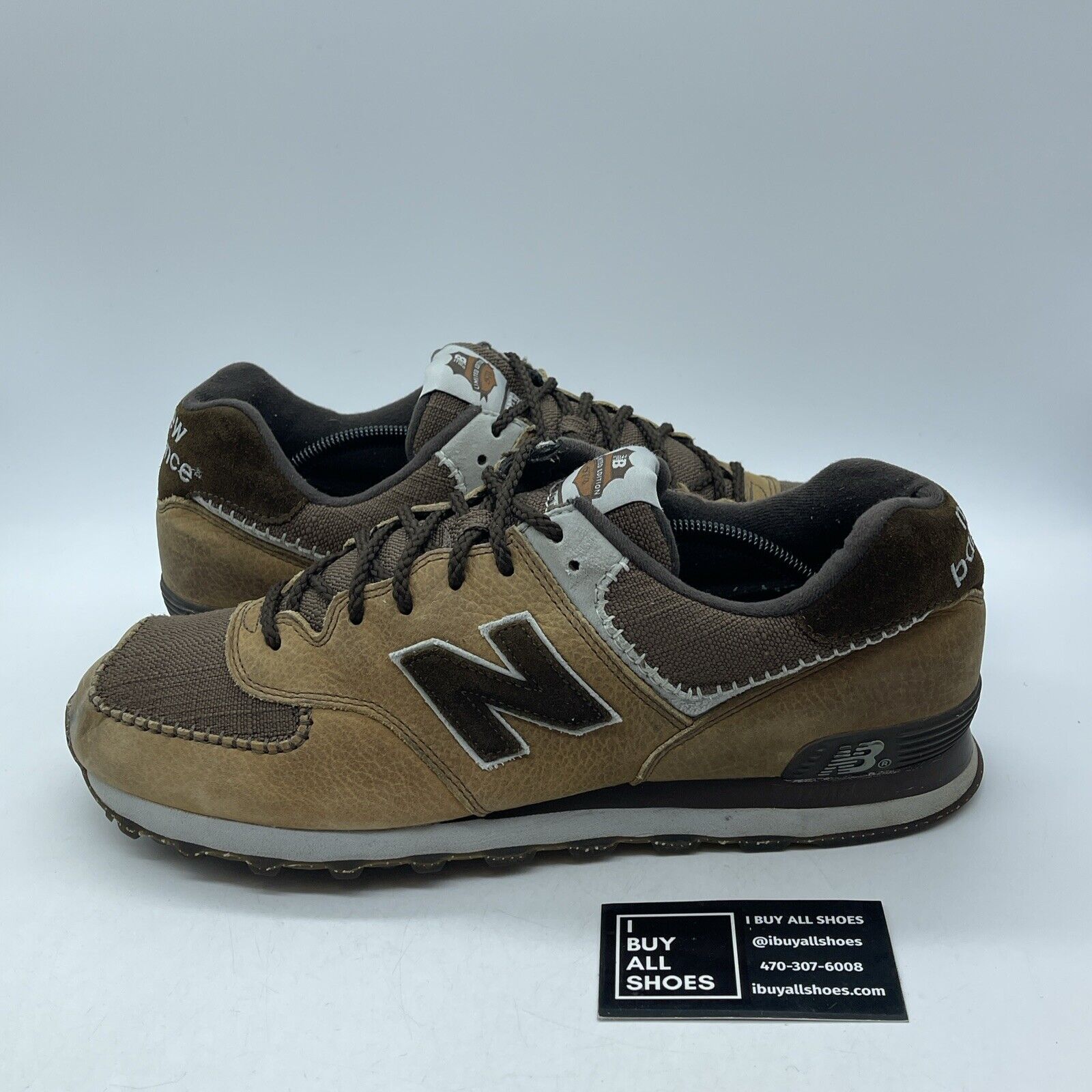 Size 13 - New Balance Chocolate Thunder Brown Silver Suede Leather  (M574LEBT)