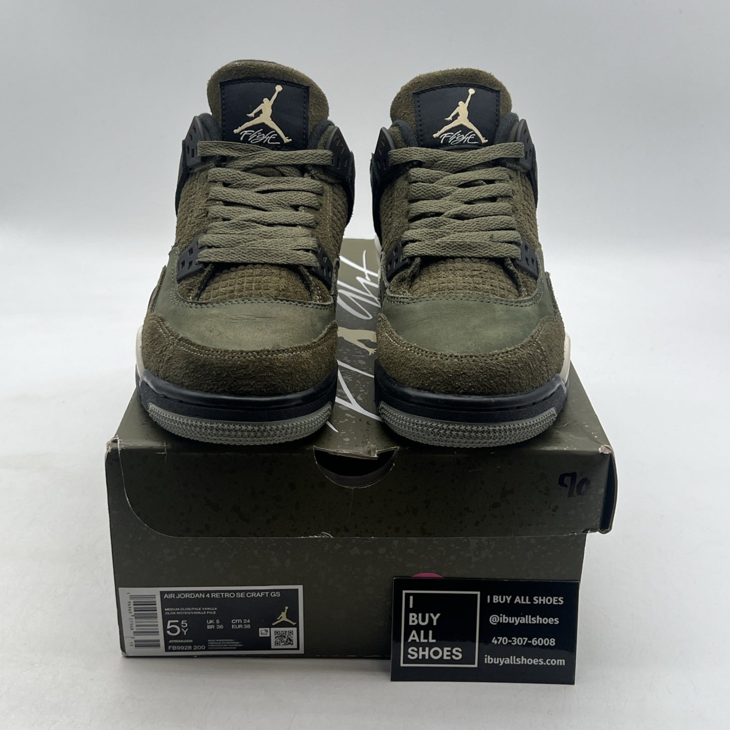 Size 5.5 (GS) - Air Jordan 4 SE Retro Low Craft - Olive (FB9928-200)
