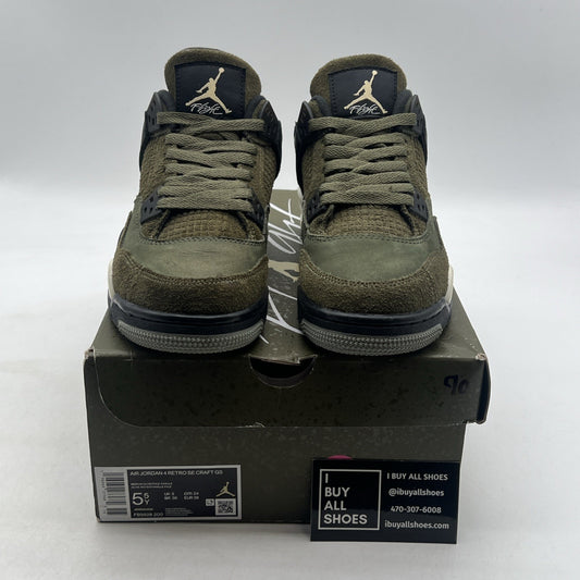 Size 5.5 (GS) - Air Jordan 4 SE Retro Low Craft - Olive (FB9928-200)