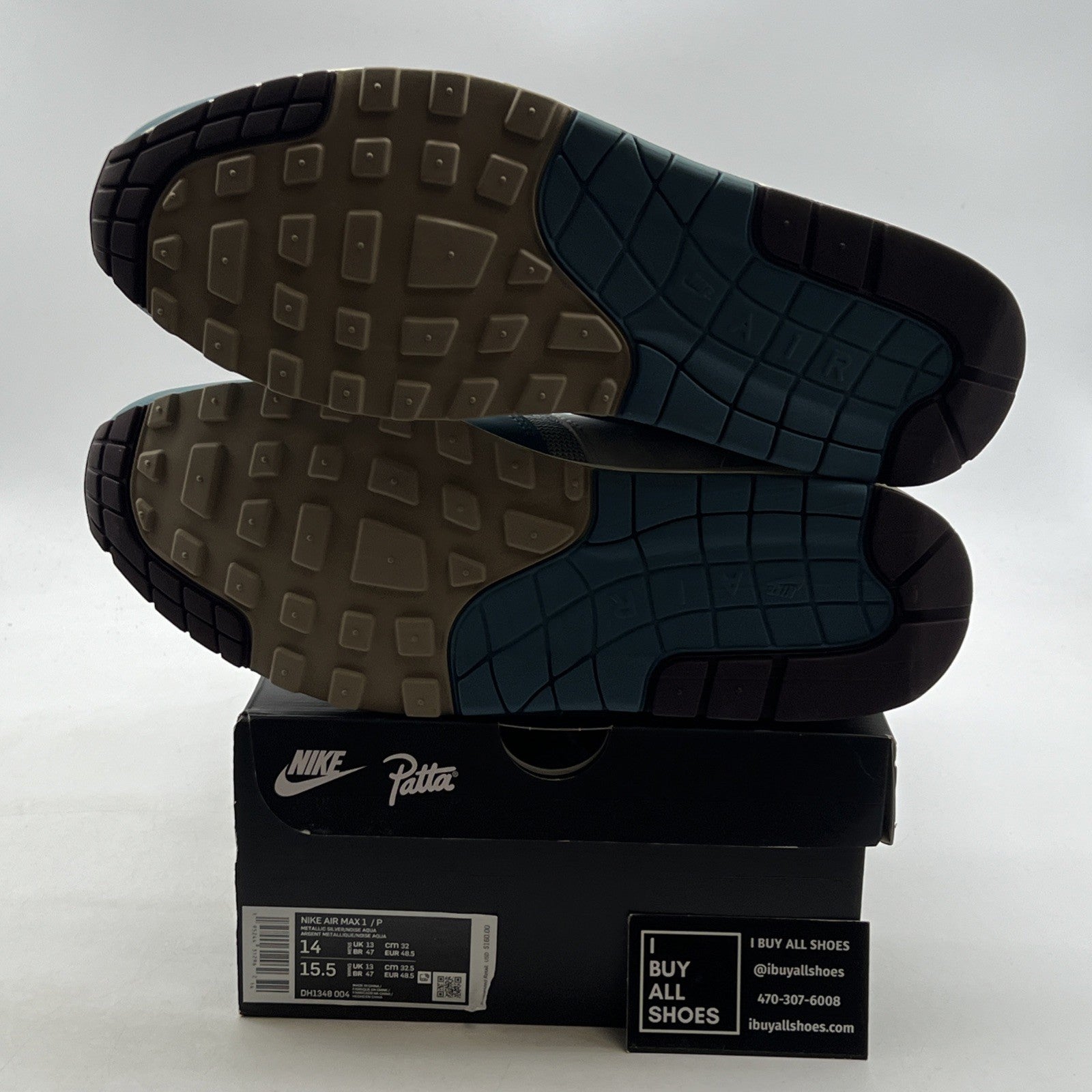 Size 14 - Nike Air Max 1 Patta Waves Noise Aqua (DH1348-004)