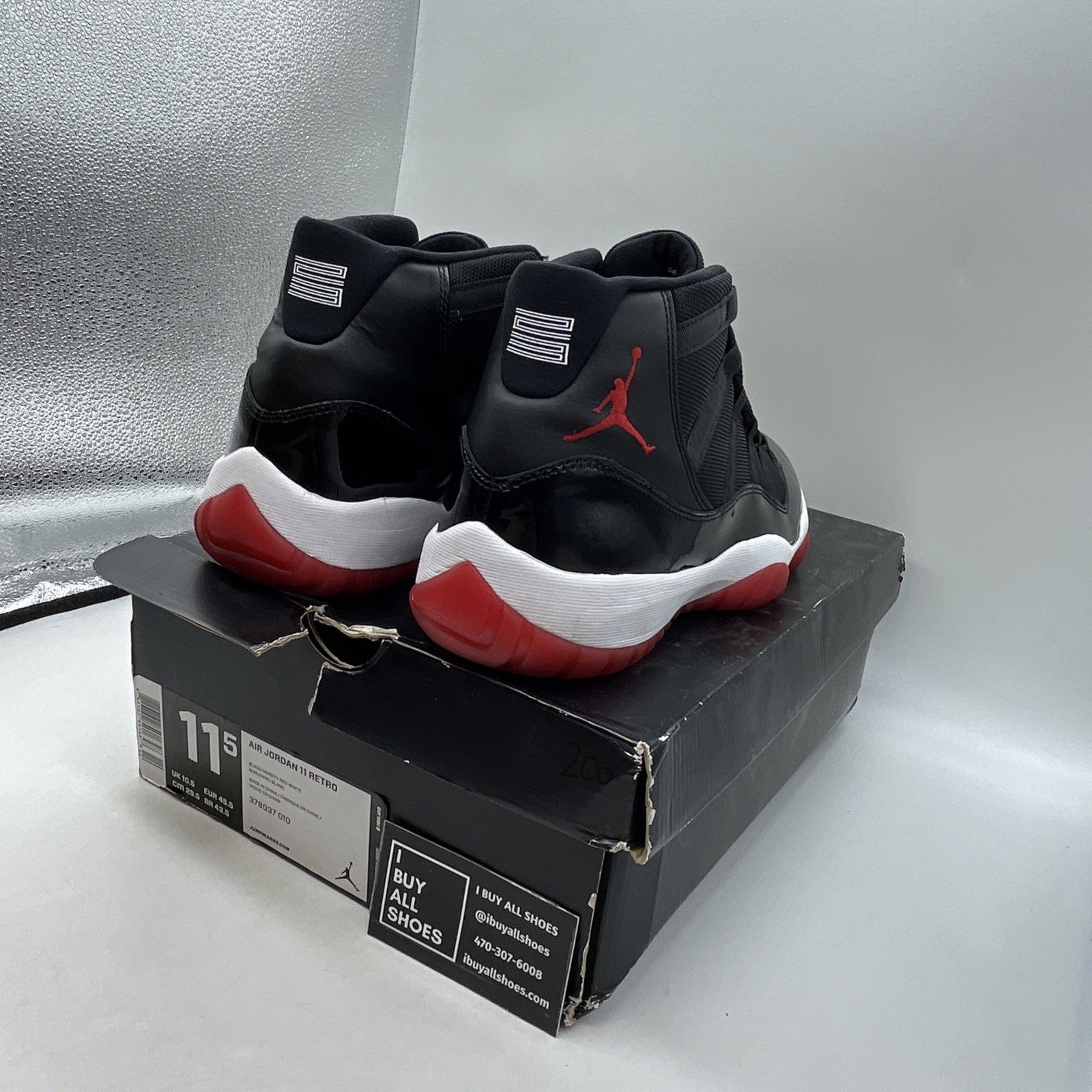Size 11.5 - Air Jordan 11 Retro Bred 2012 (378037-010)