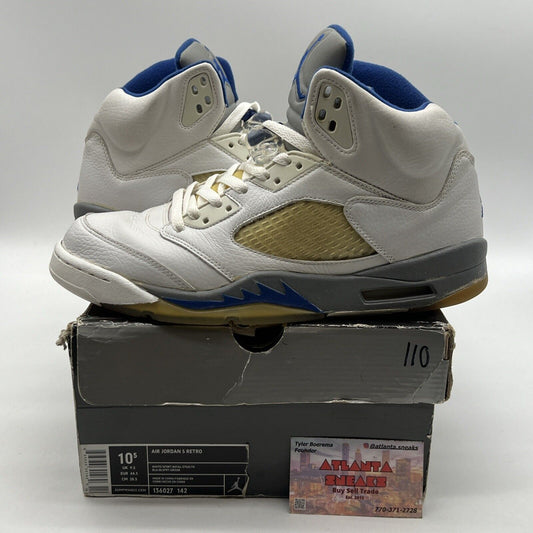 Size 10.5 - Air Jordan 5 Retro Stealth White Grey Blue Leather (136027-142)