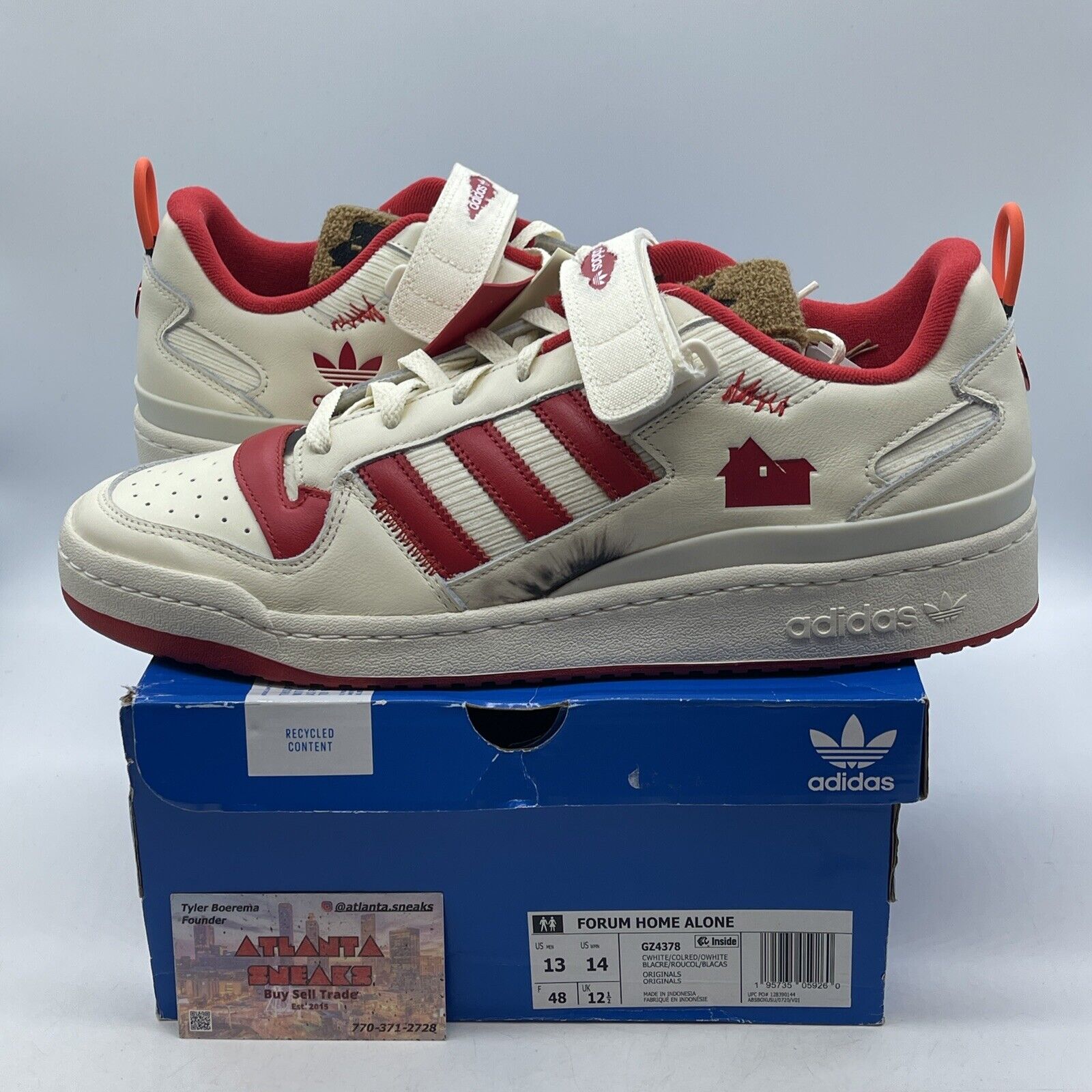 Size 13 - adidas Home Alone x Forum Low Red Tan White Suede Leather (GZ4378)