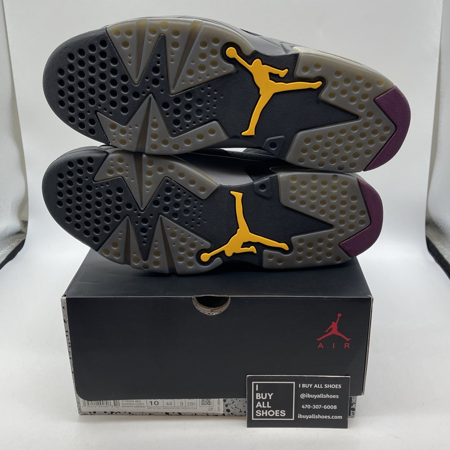 Size 10 - Jordan 6 Bordeaux Black Grey Purple Suede (CT8529-063)