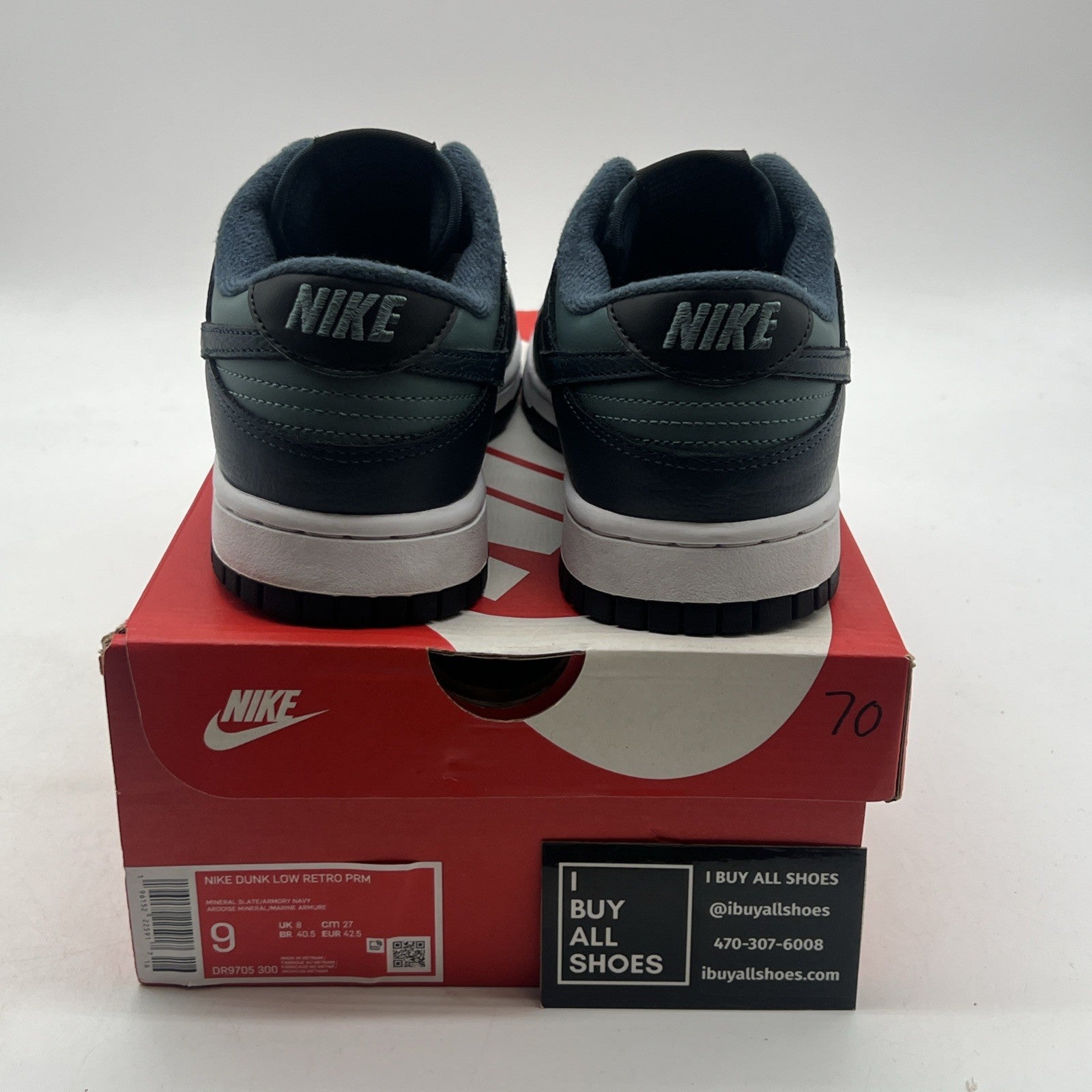 Size 9 - Nike Dunk Low Armory Navy/Black/Mineral State/White (DR9705-300)