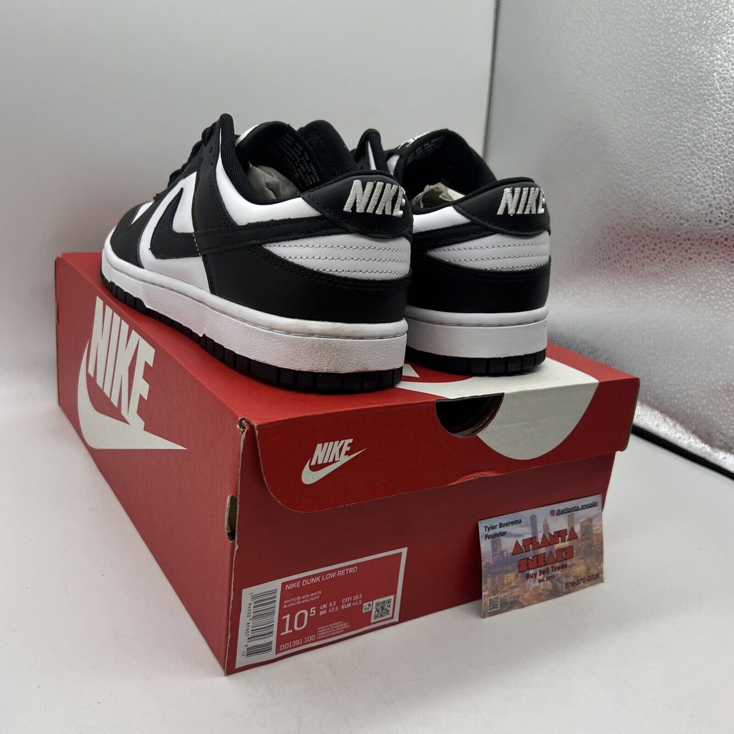 Size 10.5 - Nike Dunk Low Black White Brand New Og All