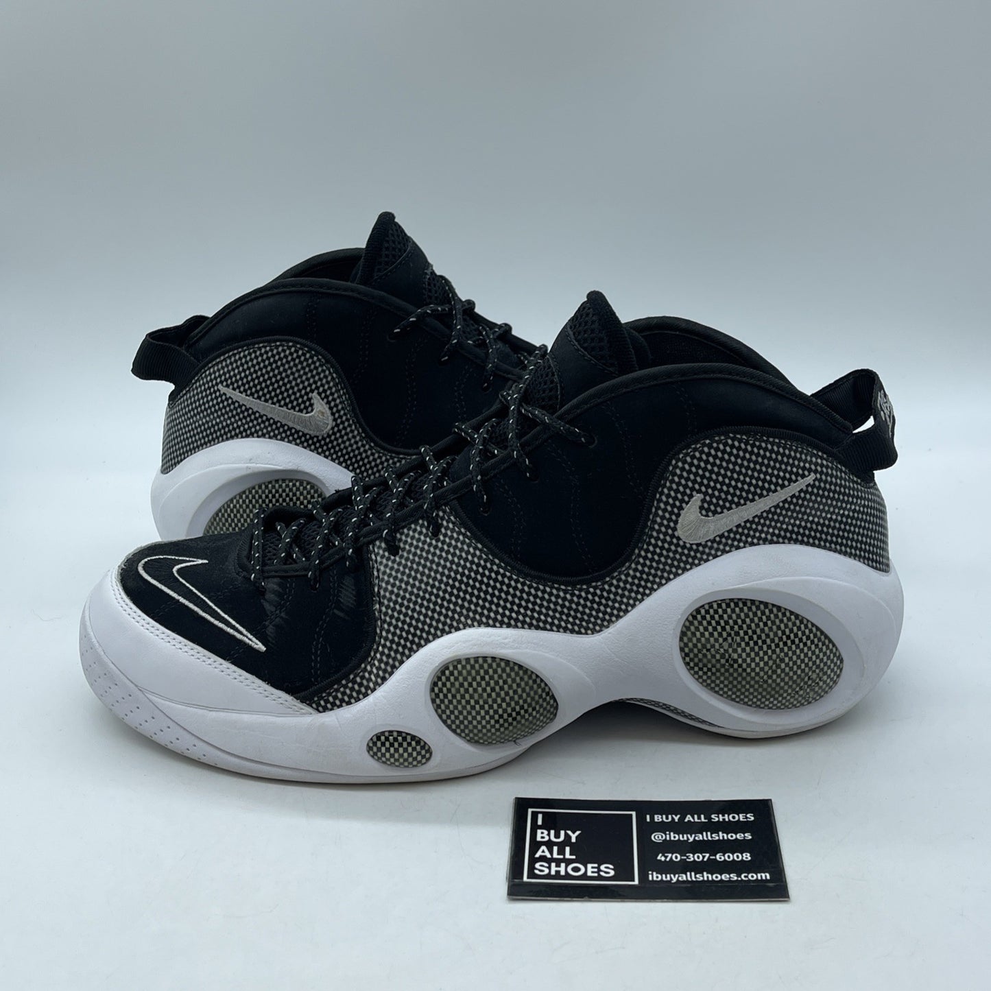 Size 12 - Nike Air Zoom Flight 95 Premium 2008 Black White Suede (317810-011)